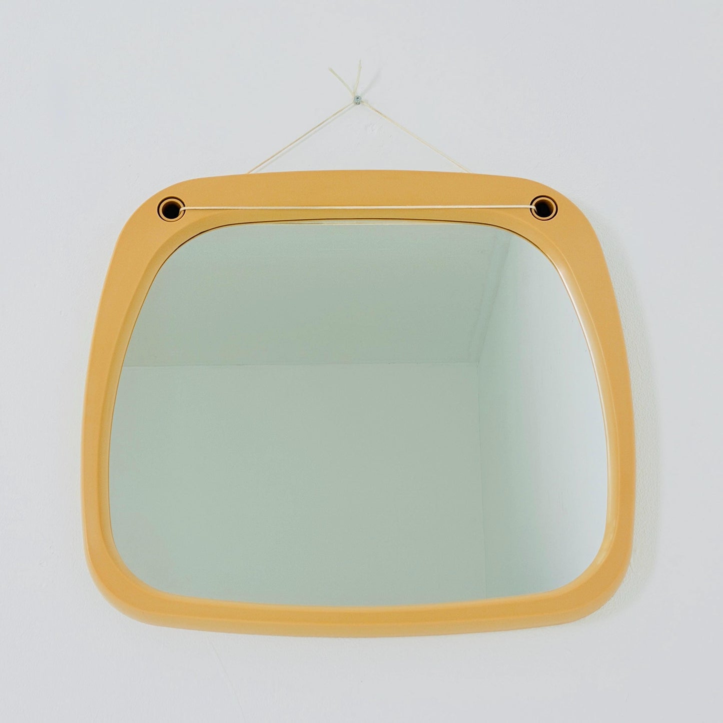 Mid century large Space age beige /white plastic wall mirror 1970s Germany