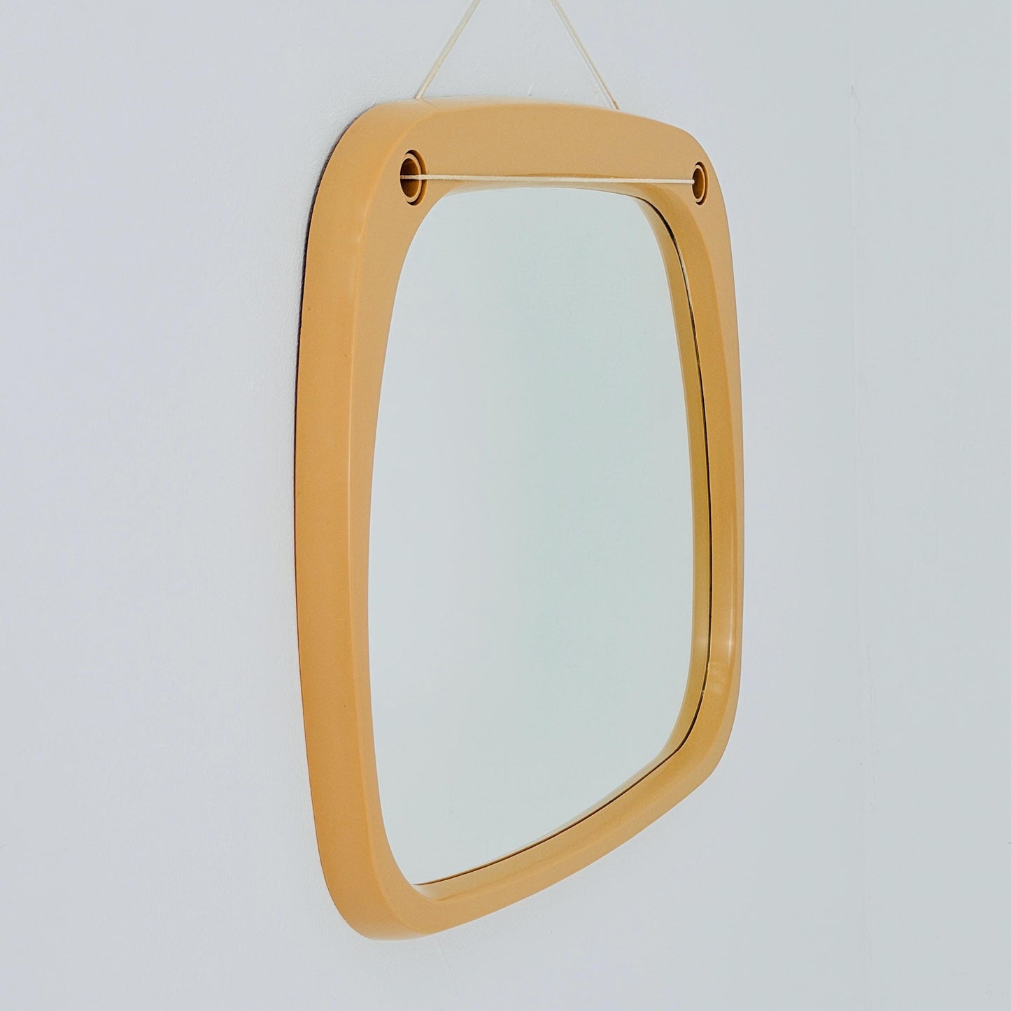 Mid century large Space age beige /white plastic wall mirror 1970s Germany