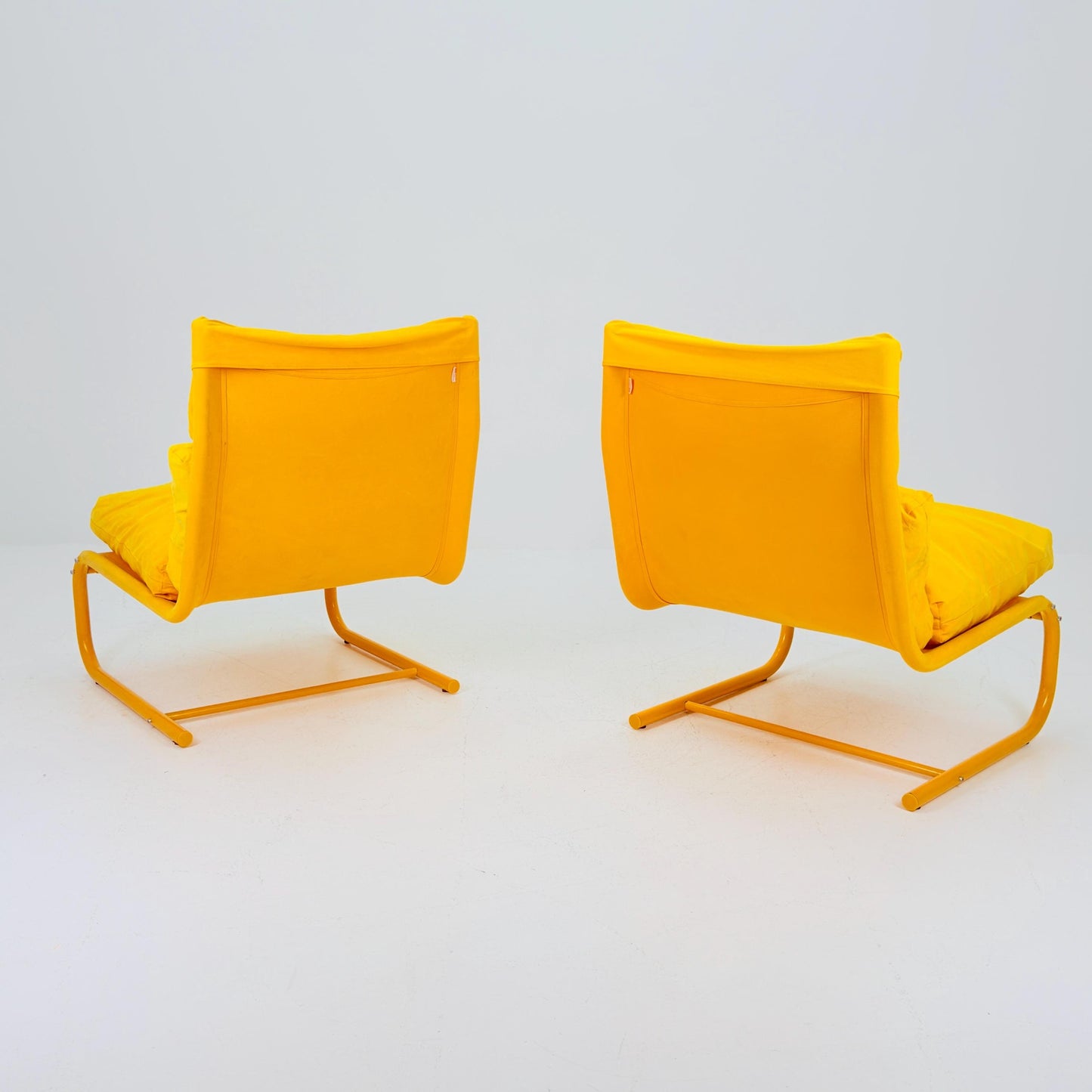 1 of 2 Space age yellow Stuns lounge chairs by Jan Dranger & Johan Huldt for Innovator Sweden 1970s