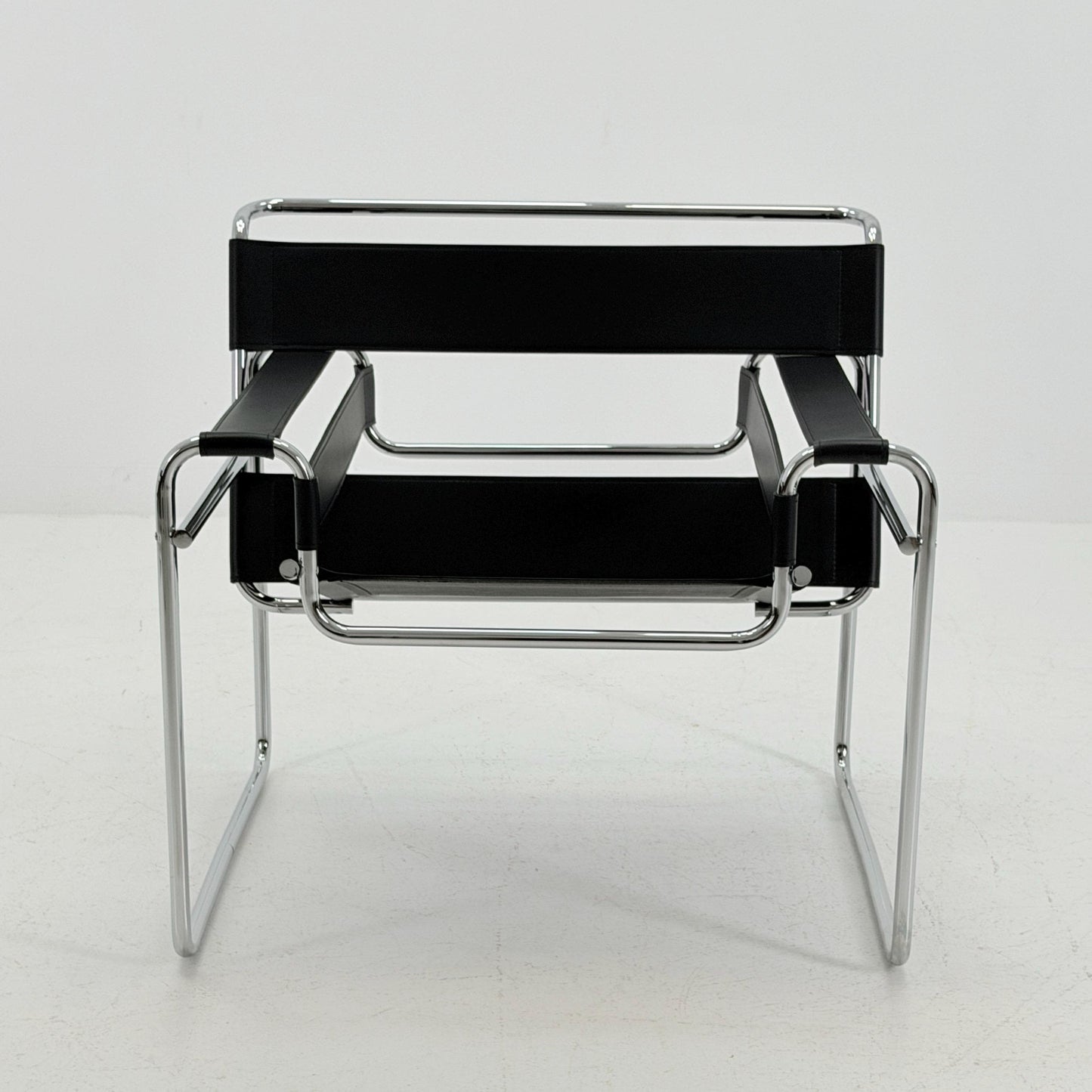 Mid century black B3 WASSILY Bauhaus Lounge armchair by Marcel Brauer 1980s Italy