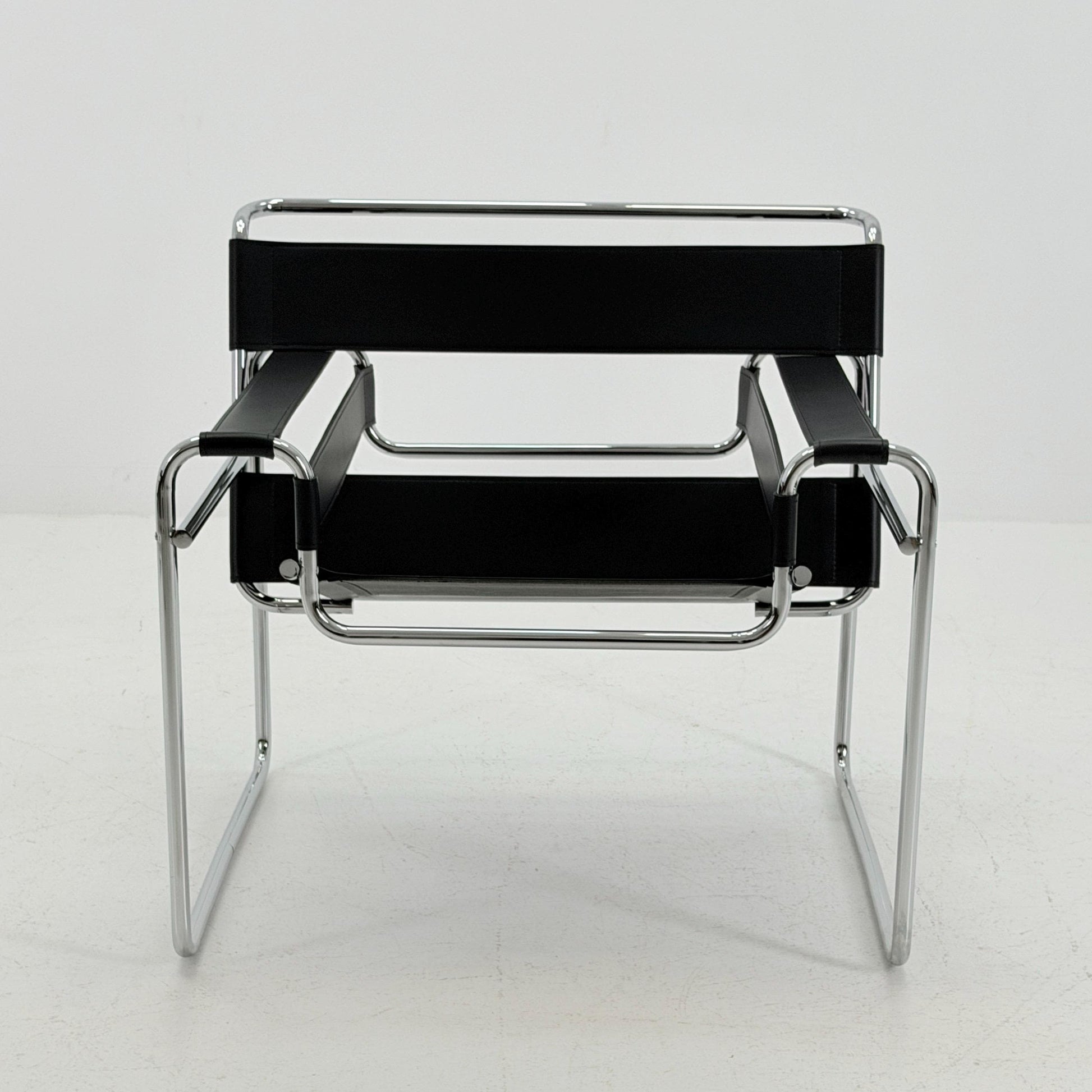 Mid century black B3 WASSILY Bauhaus Lounge armchair by Marcel Brauer 1980s Italy