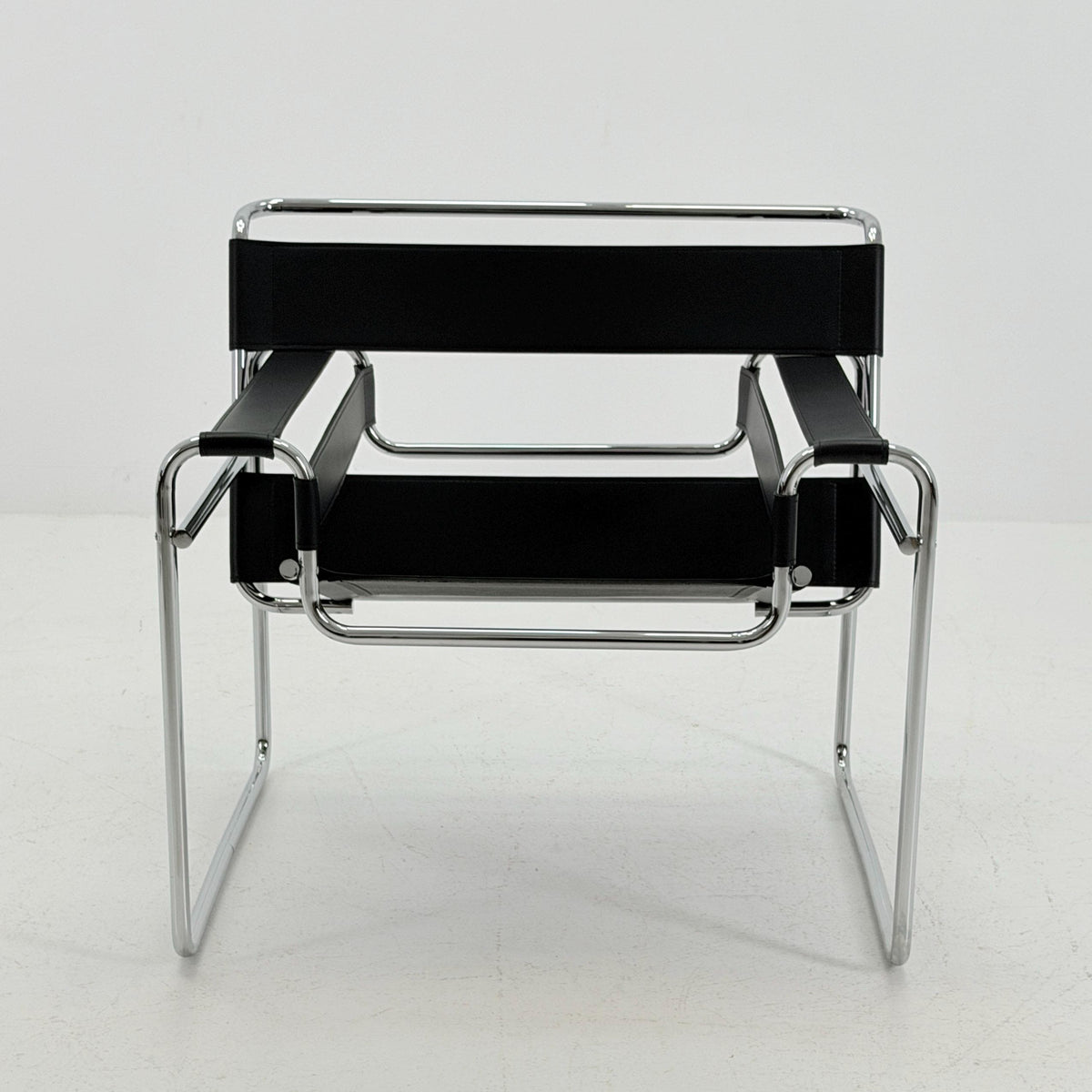 Mid century black B3 WASSILY Bauhaus Lounge armchair by Marcel Brauer 1980s Italy