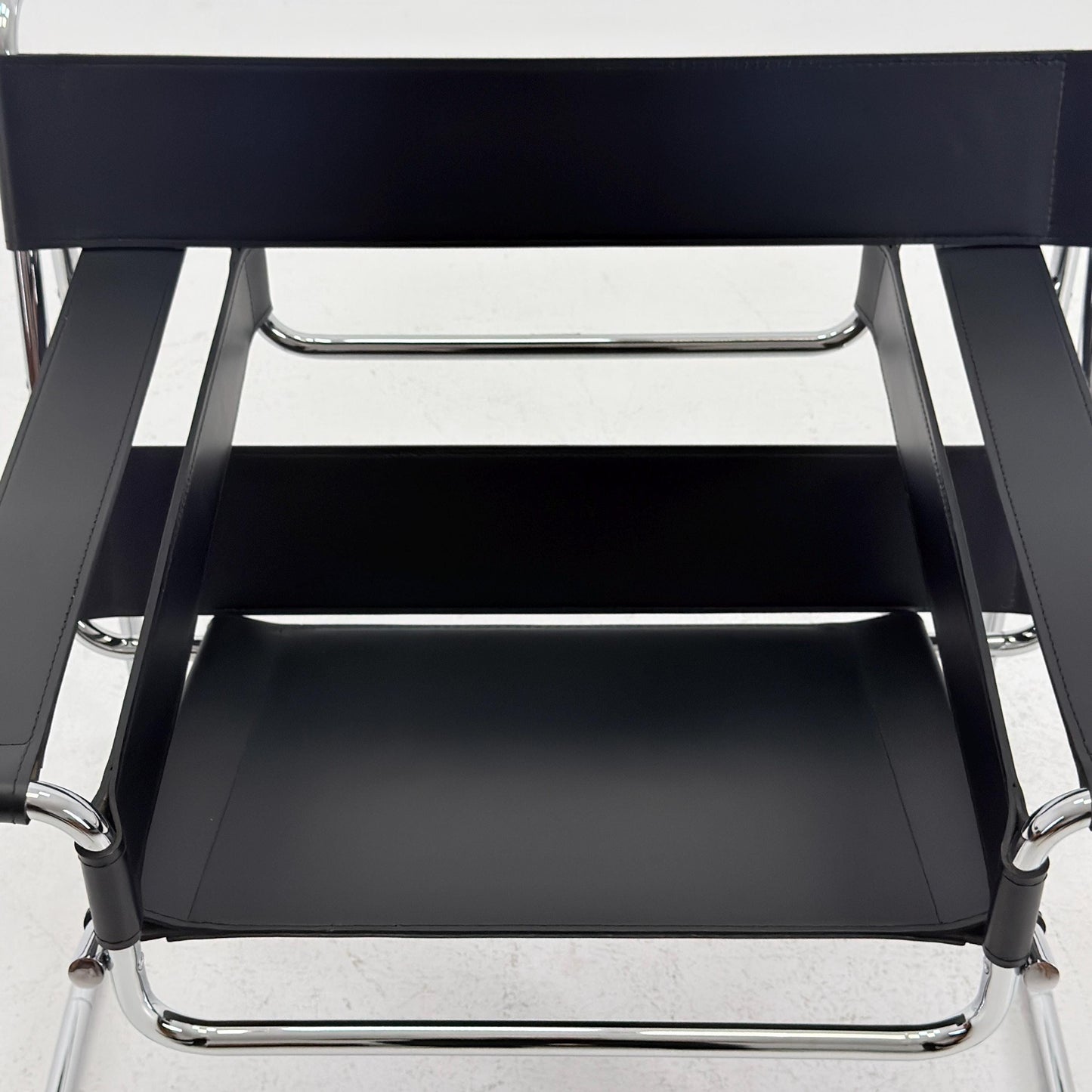 Mid century black B3 WASSILY Bauhaus Lounge armchair by Marcel Brauer 1980s Italy