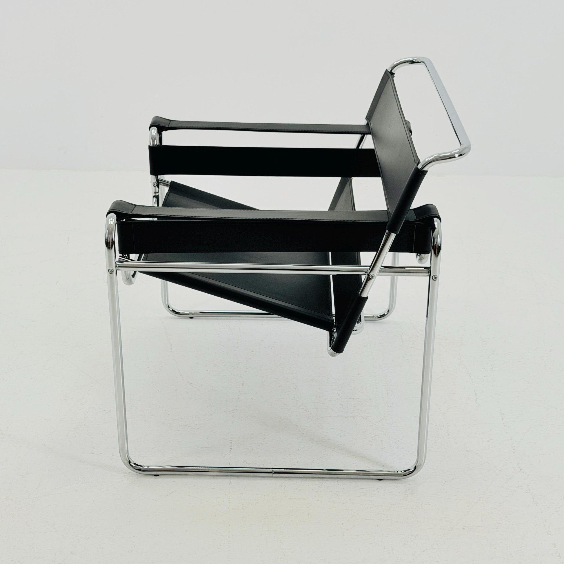 Mid century black B3 WASSILY Bauhaus Lounge armchair by Marcel Brauer 1980s Italy