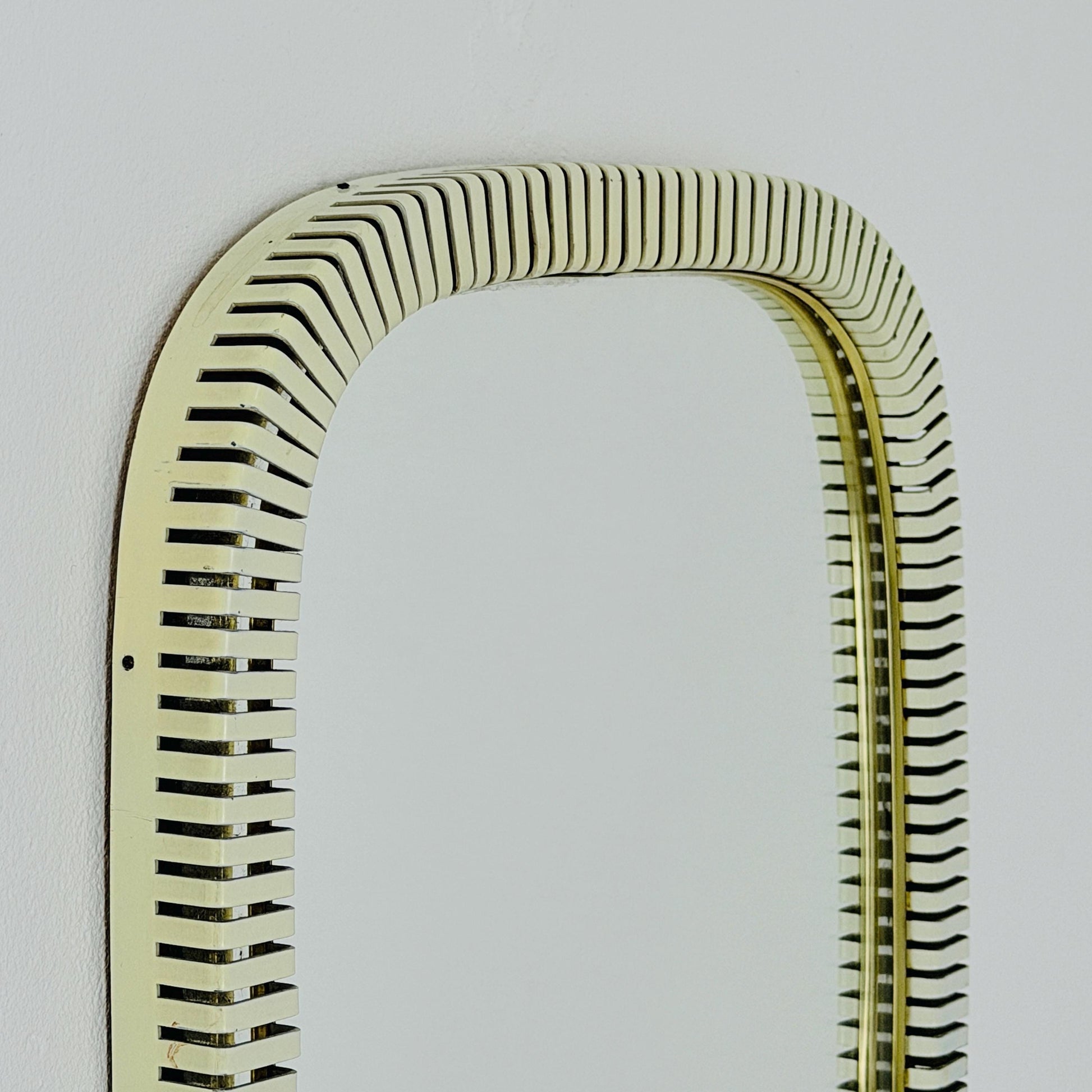 mid-century brass wall mirror with braided hanging strap from West Spiegel, Germany, 1960s