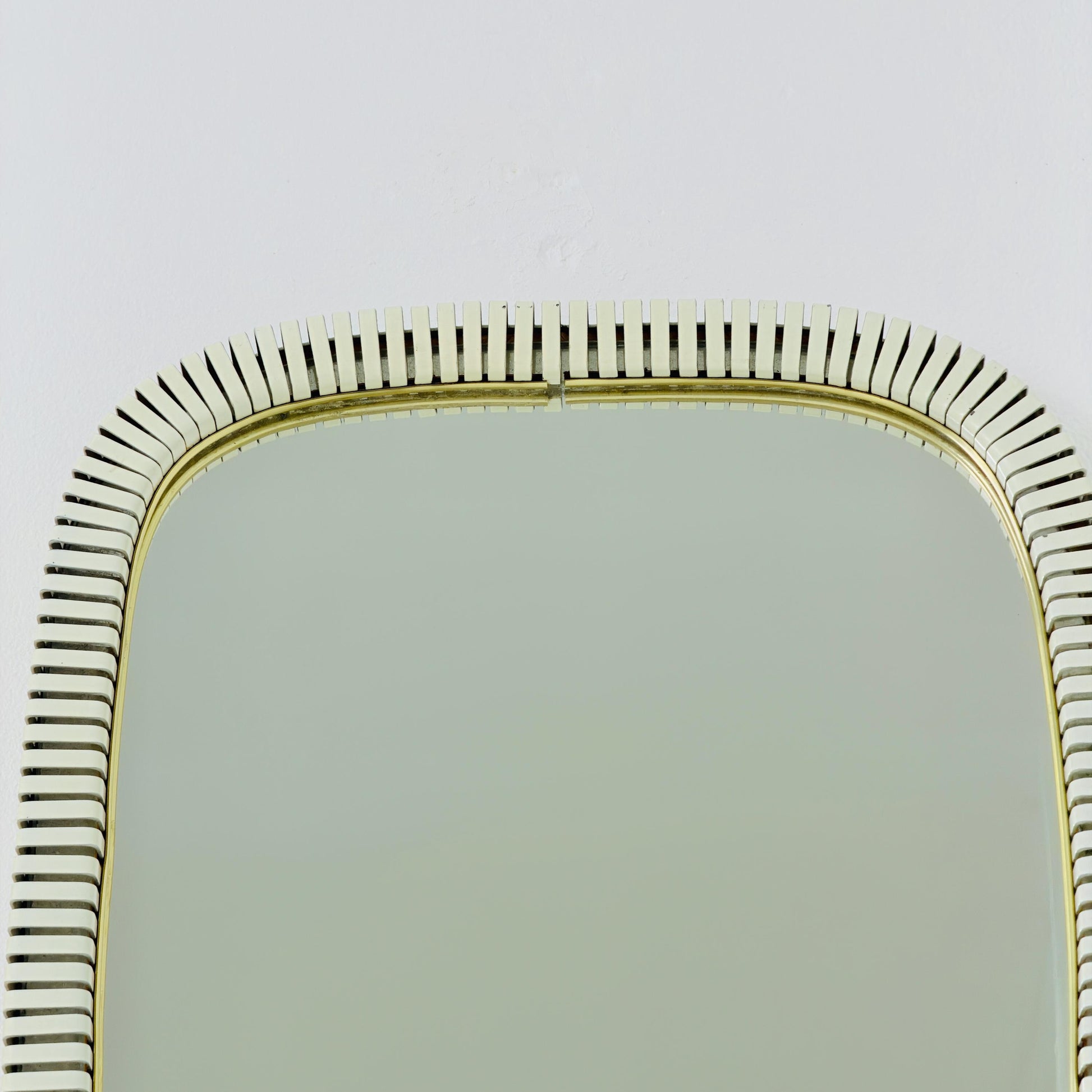 mid-century brass wall mirror with braided hanging strap from West Spiegel, Germany, 1960s