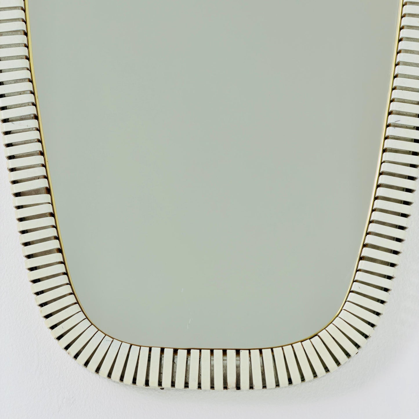 mid-century brass wall mirror with braided hanging strap from West Spiegel, Germany, 1960s