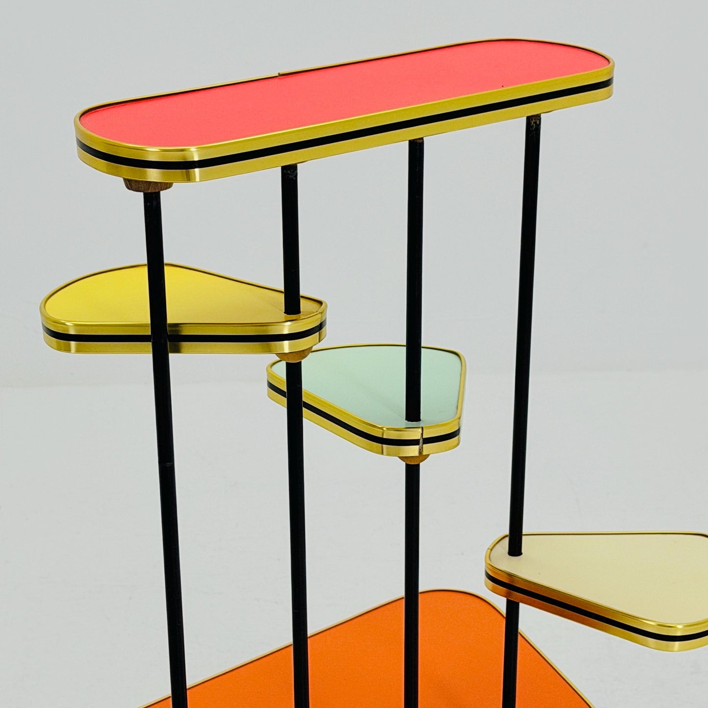Mid Century Modern Plant Stand Germany 1960s | Colorful Vintage Flower Table | Minimalist Indoor Plant Holder | Retro Side Table