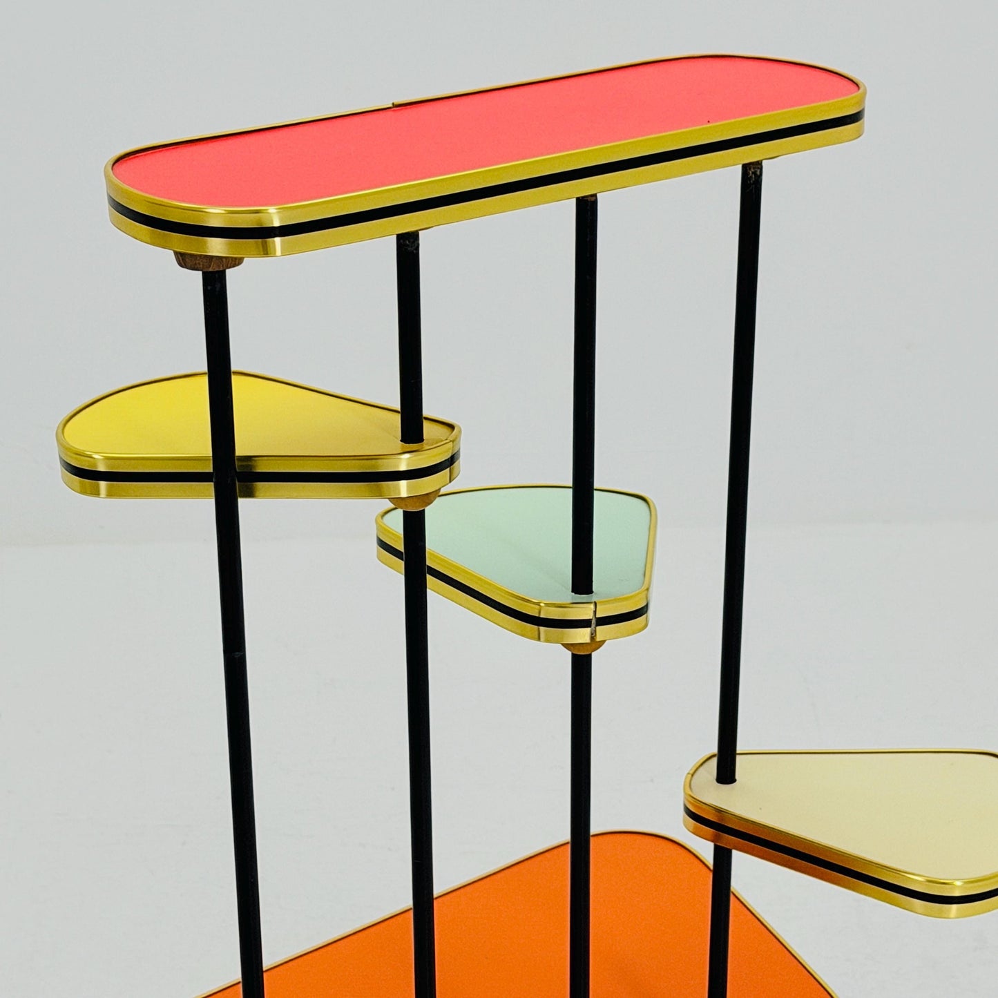 Mid Century Modern Plant Stand Germany 1960s | Colorful Vintage Flower Table | Minimalist Indoor Plant Holder | Retro Side Table