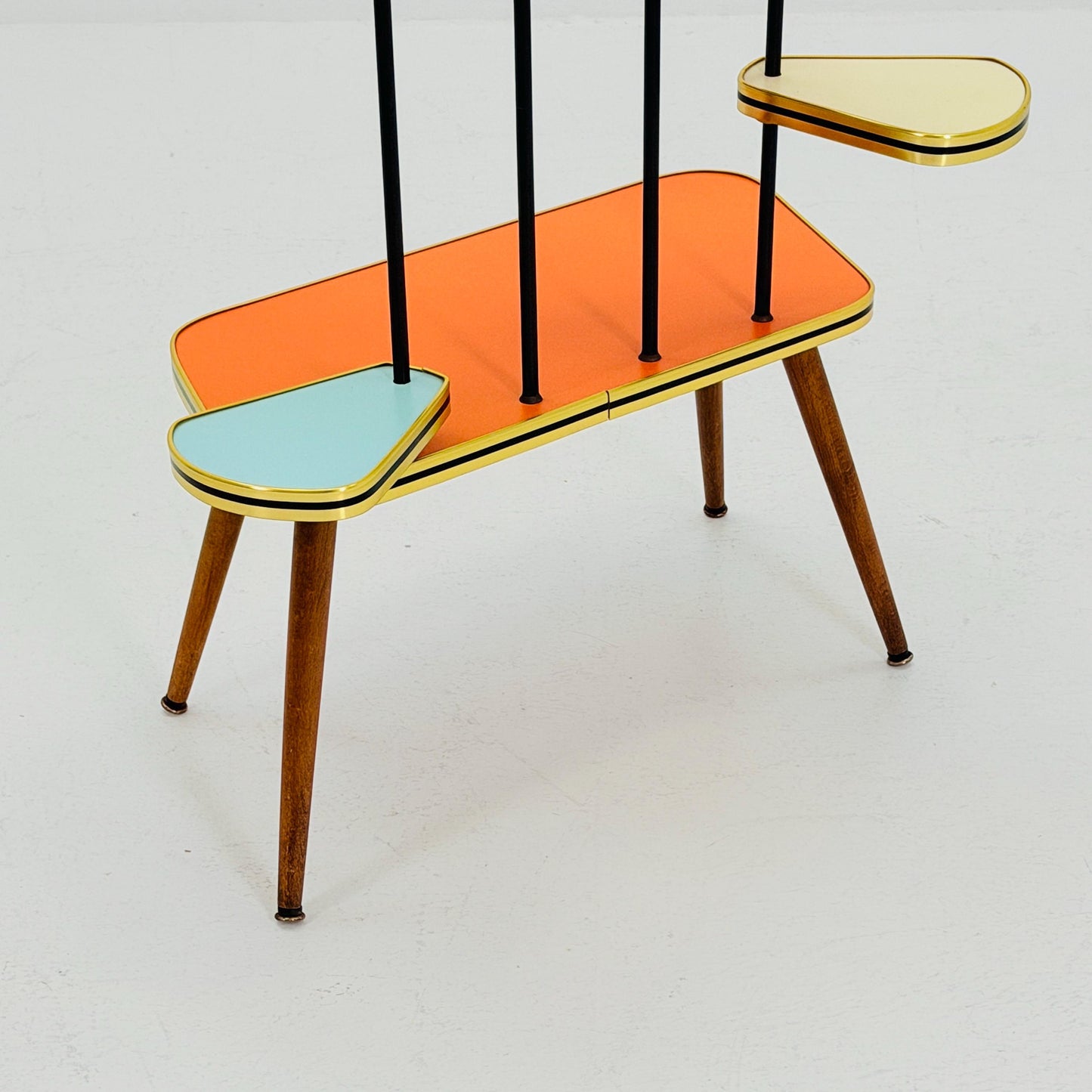 Mid Century Modern Plant Stand Germany 1960s | Colorful Vintage Flower Table | Minimalist Indoor Plant Holder | Retro Side Table