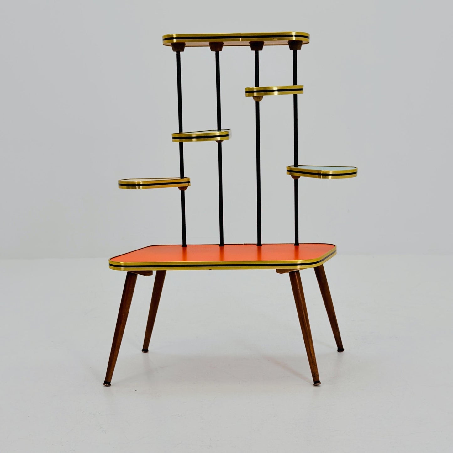 Mid Century Modern Plant Stand Germany 1960s | Colorful Vintage Flower Table | Minimalist Indoor Plant Holder | Retro Side Table