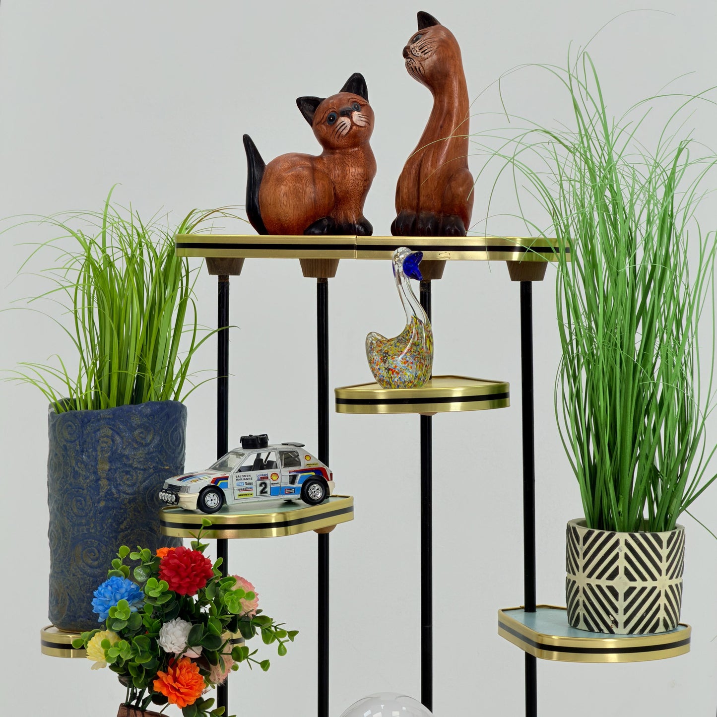 Mid Century Modern Plant Stand Germany 1960s | Colorful Vintage Flower Table | Minimalist Indoor Plant Holder | Retro Side Table