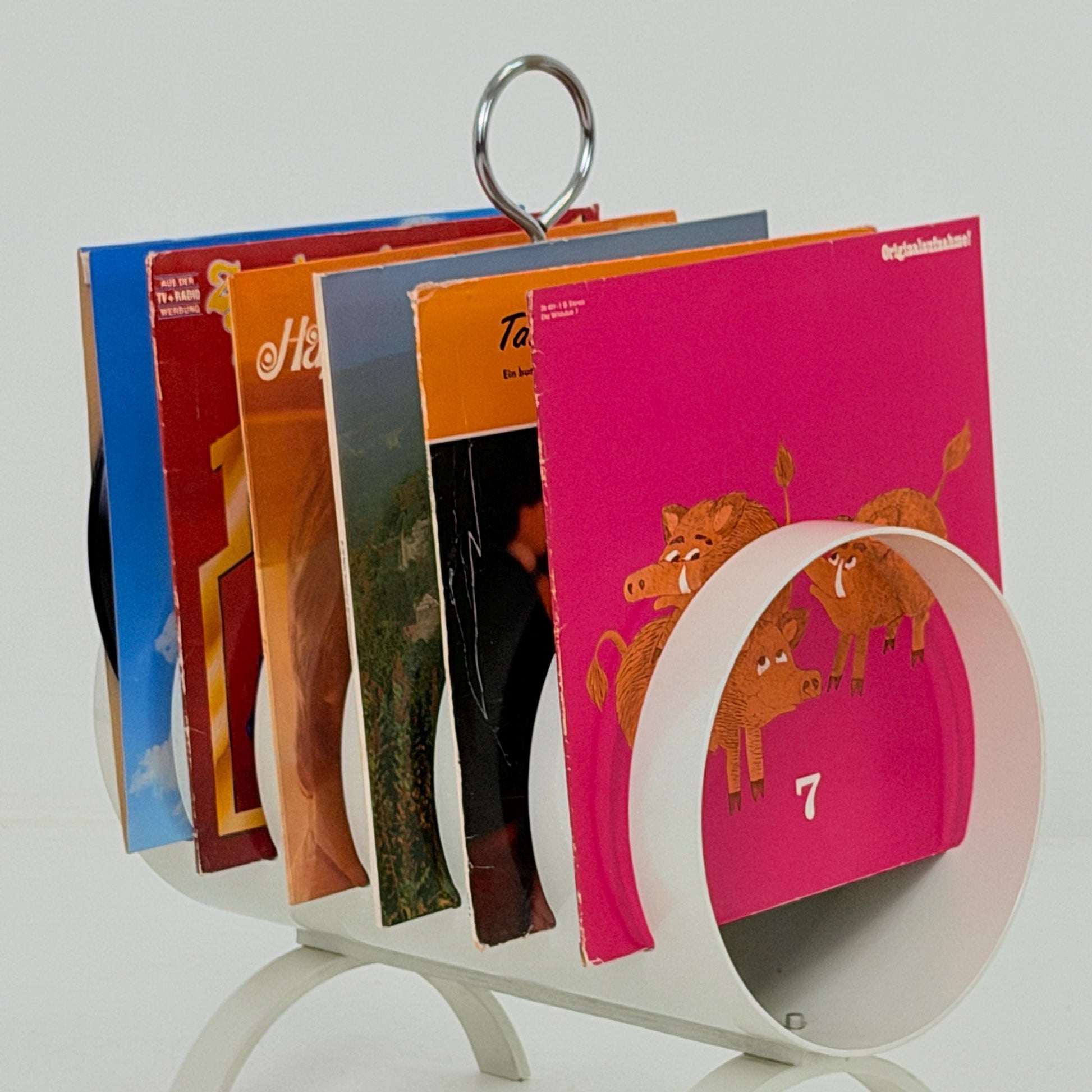 Mid Century Space Age Magazine & Vinyl Record Rack by Opal Kleinmöbel, Germany 1970s