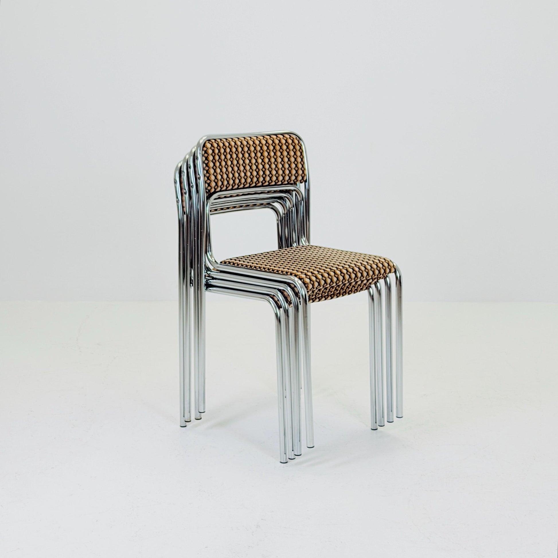 set of 4 mid century Bauhaus dining chairs by 1980s Germany