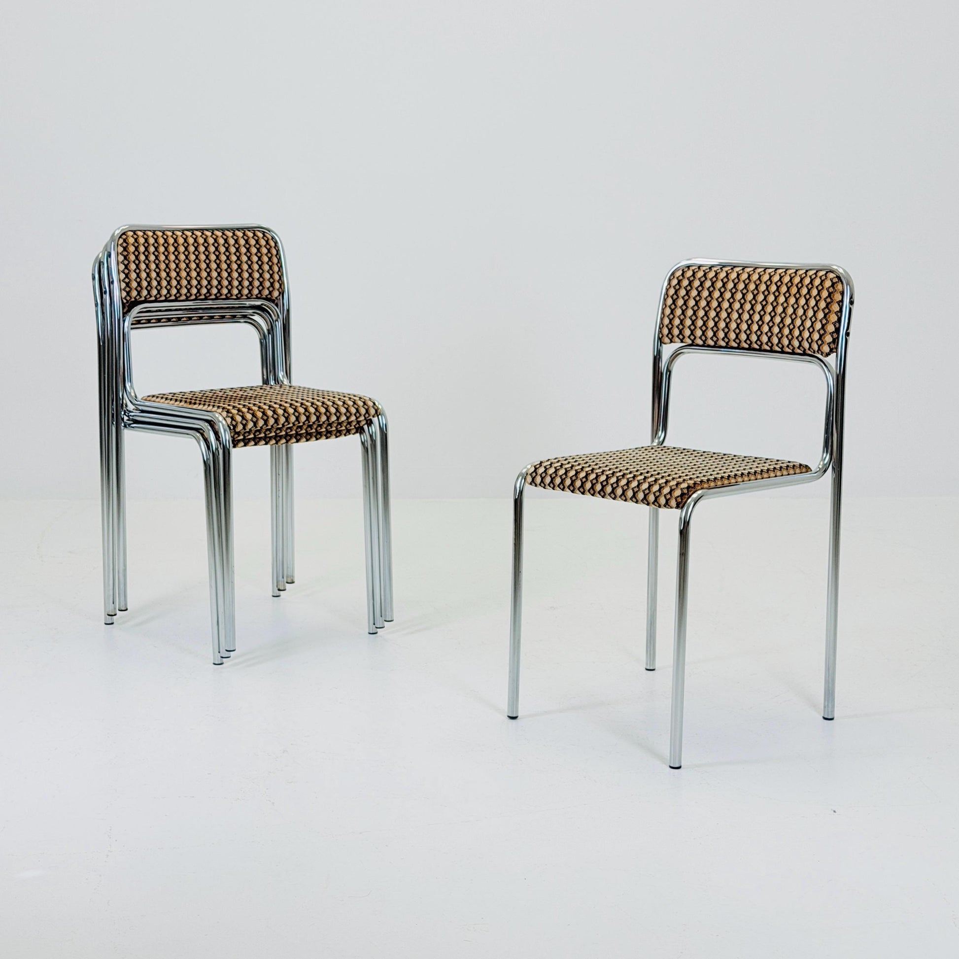 set of 4 mid century Bauhaus dining chairs by 1980s Germany