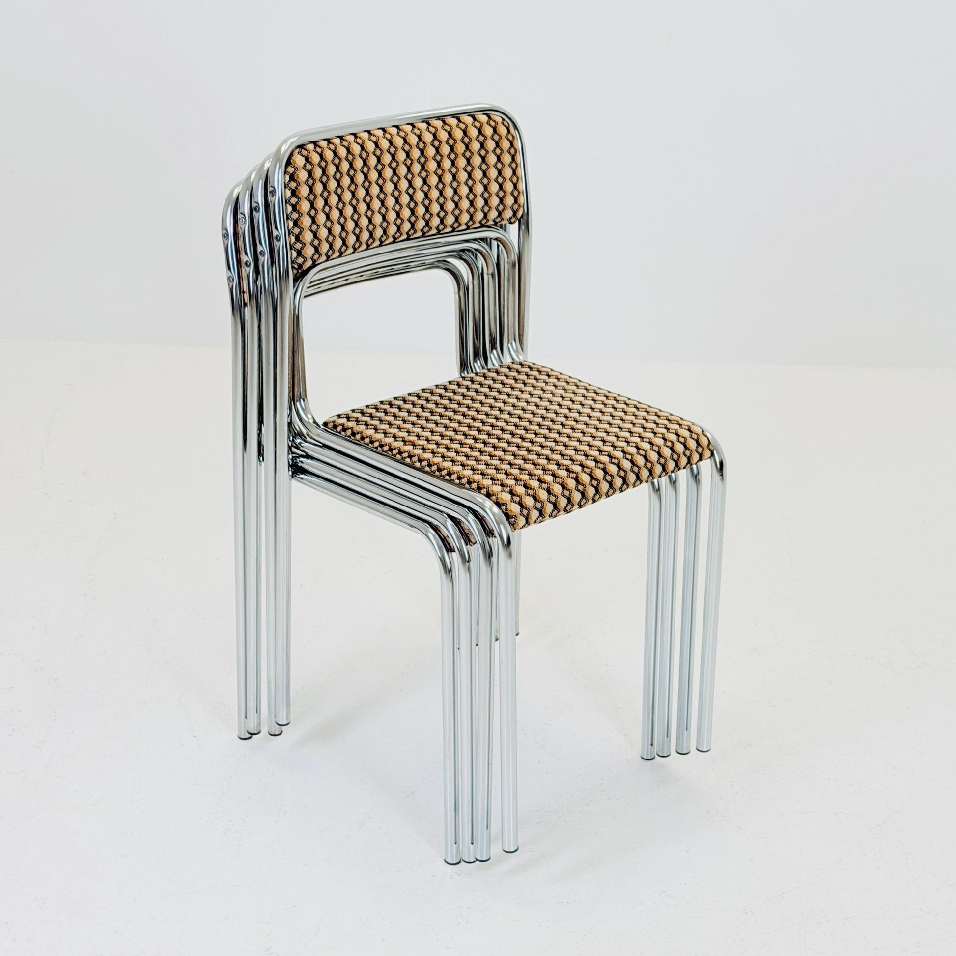 set of 4 mid century Bauhaus dining chairs by 1980s Germany