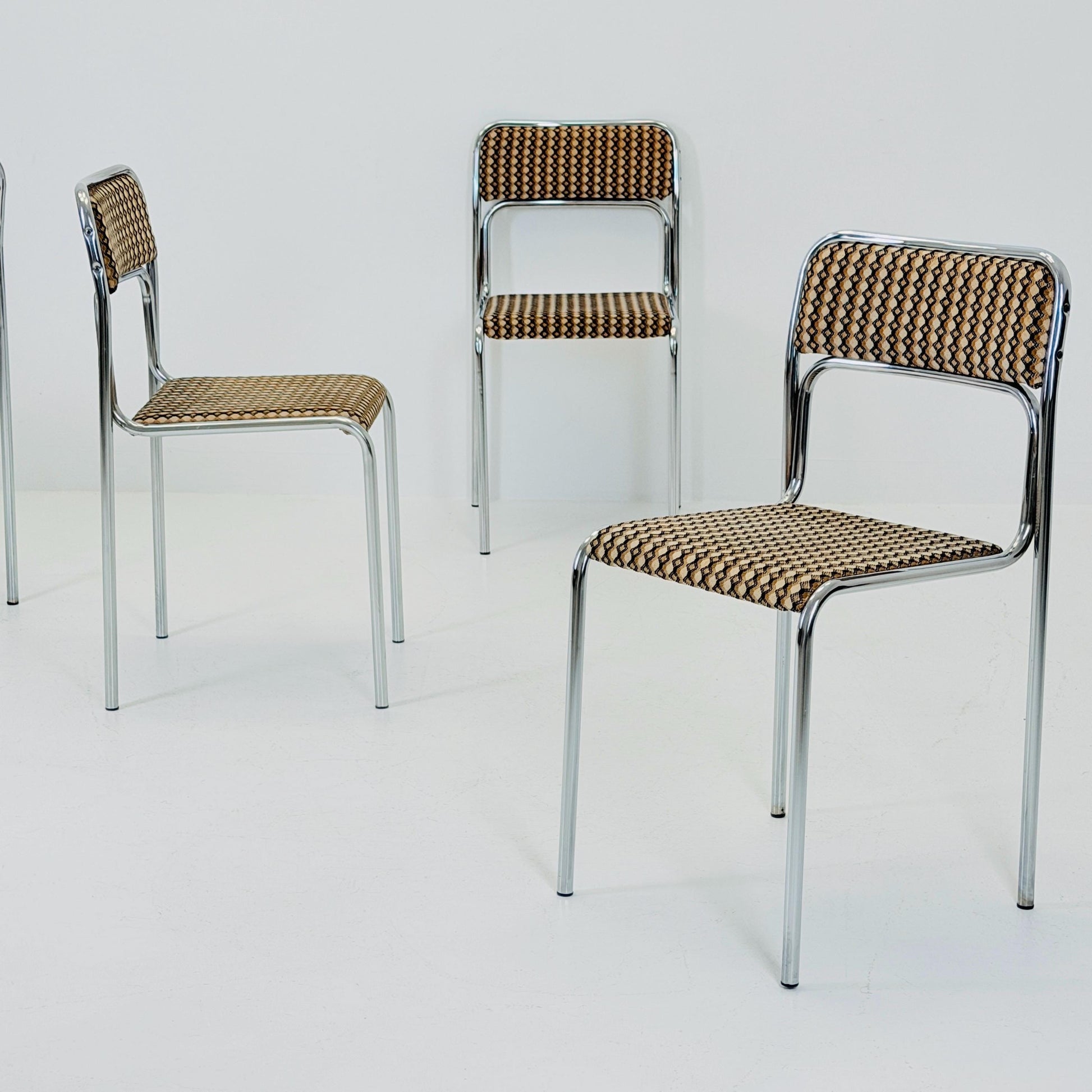 set of 4 mid century Bauhaus dining chairs by 1980s Germany