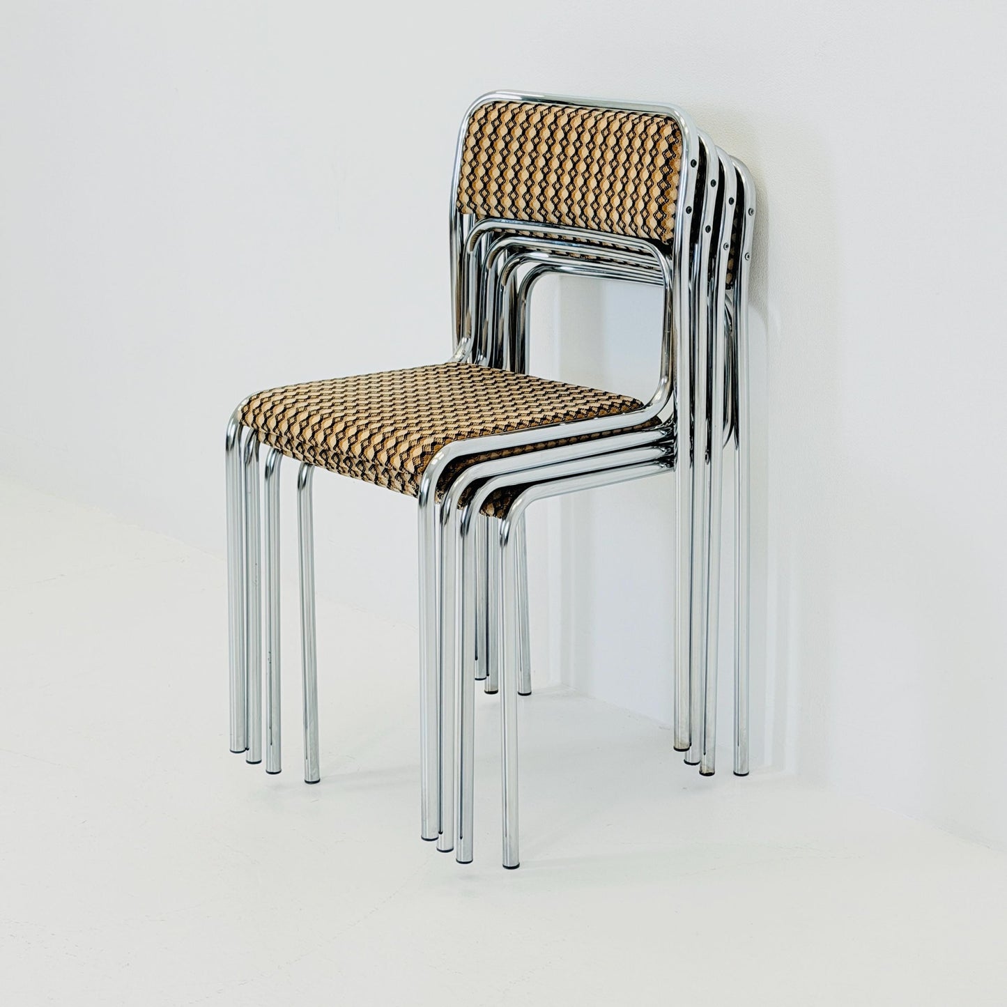 set of 4 mid century Bauhaus dining chairs by 1980s Germany