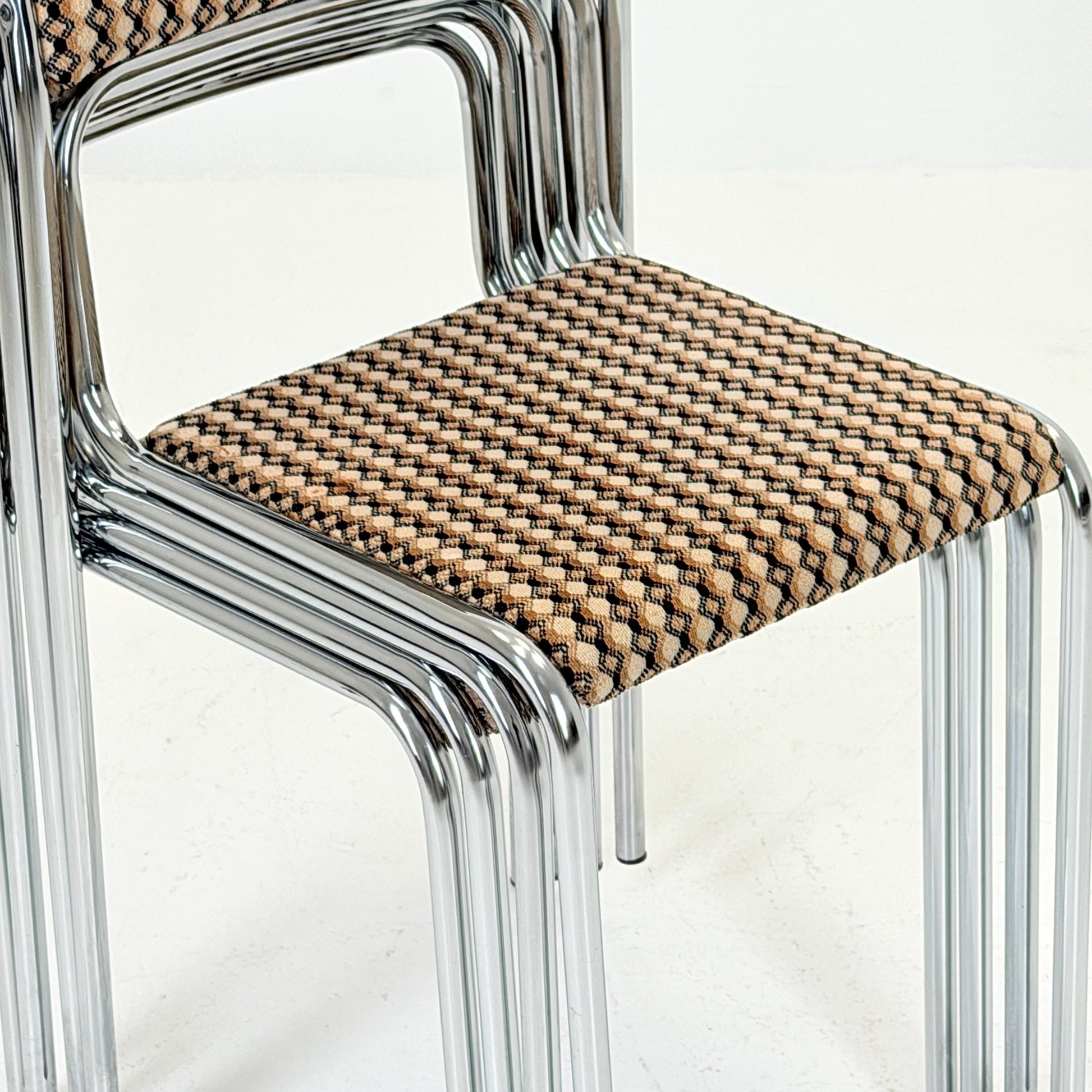 set of 4 mid century Bauhaus dining chairs by 1980s Germany