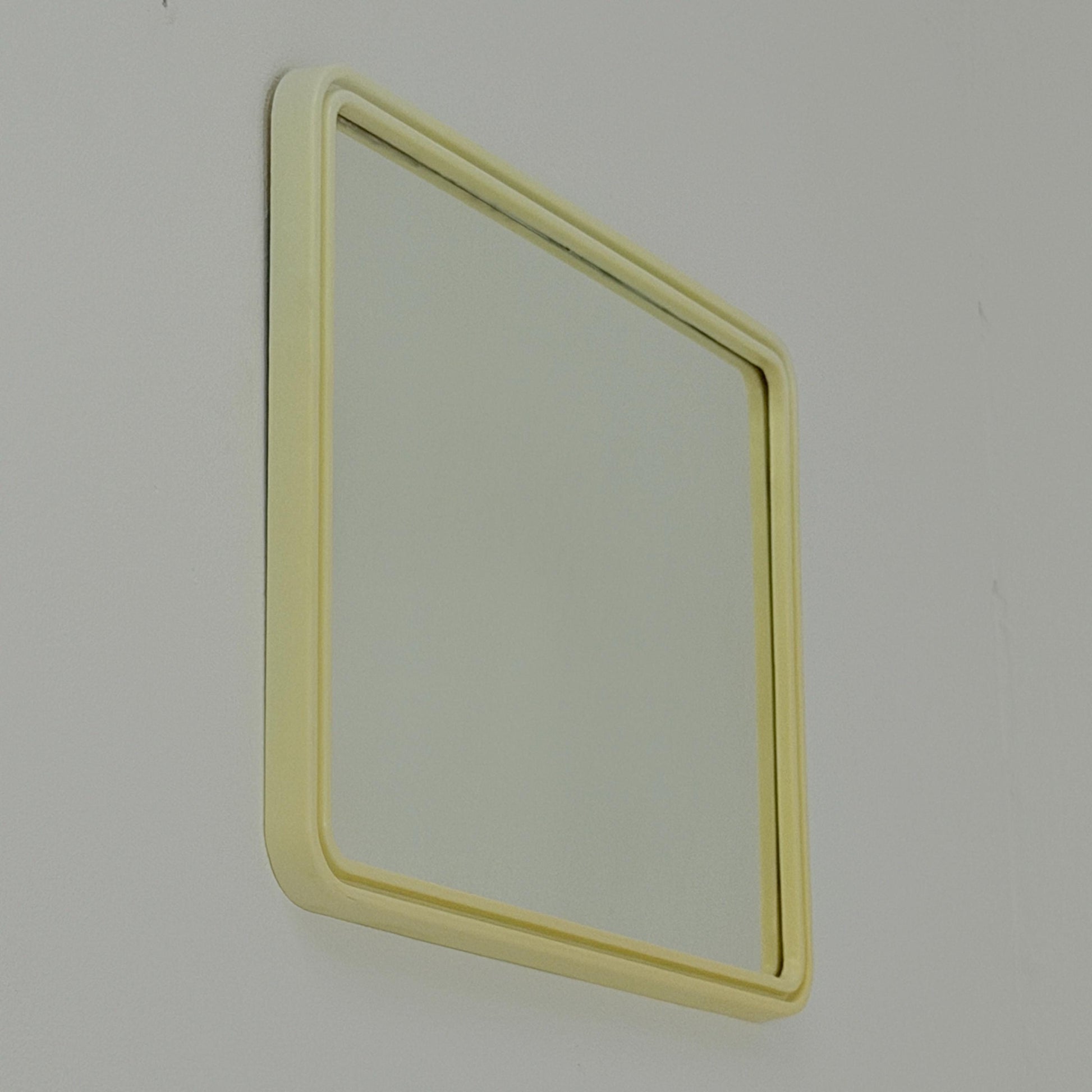 Mid century large Space age beige /white plastic wall mirror 1970s Germany