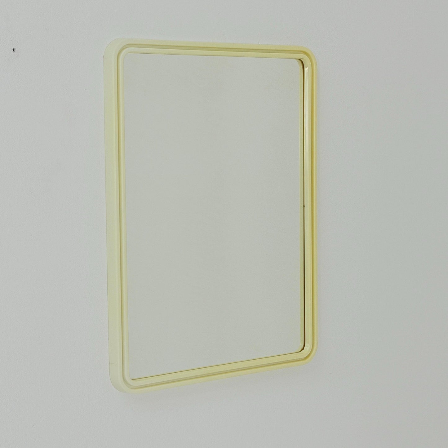 Mid century large Space age beige /white plastic wall mirror 1970s Germany