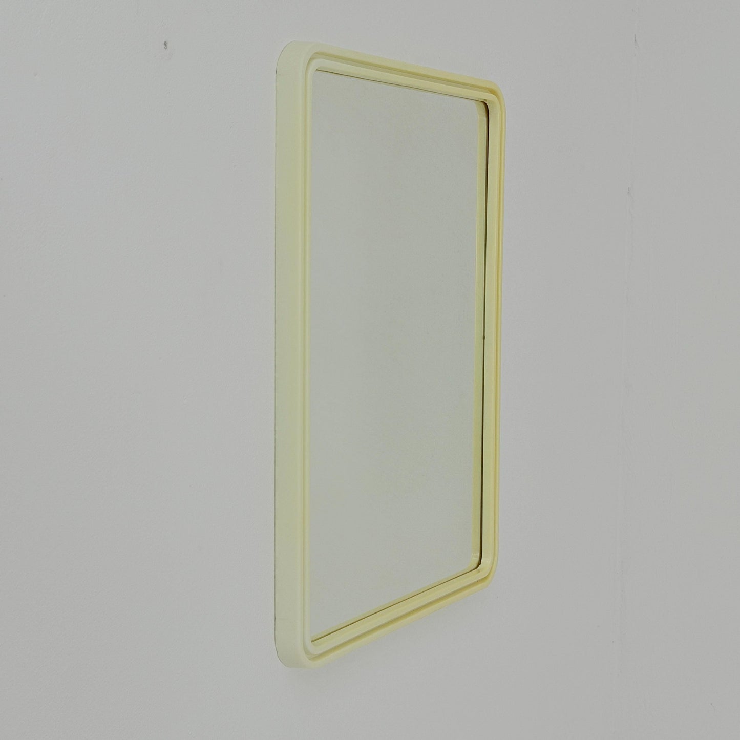 Mid century large Space age beige /white plastic wall mirror 1970s Germany
