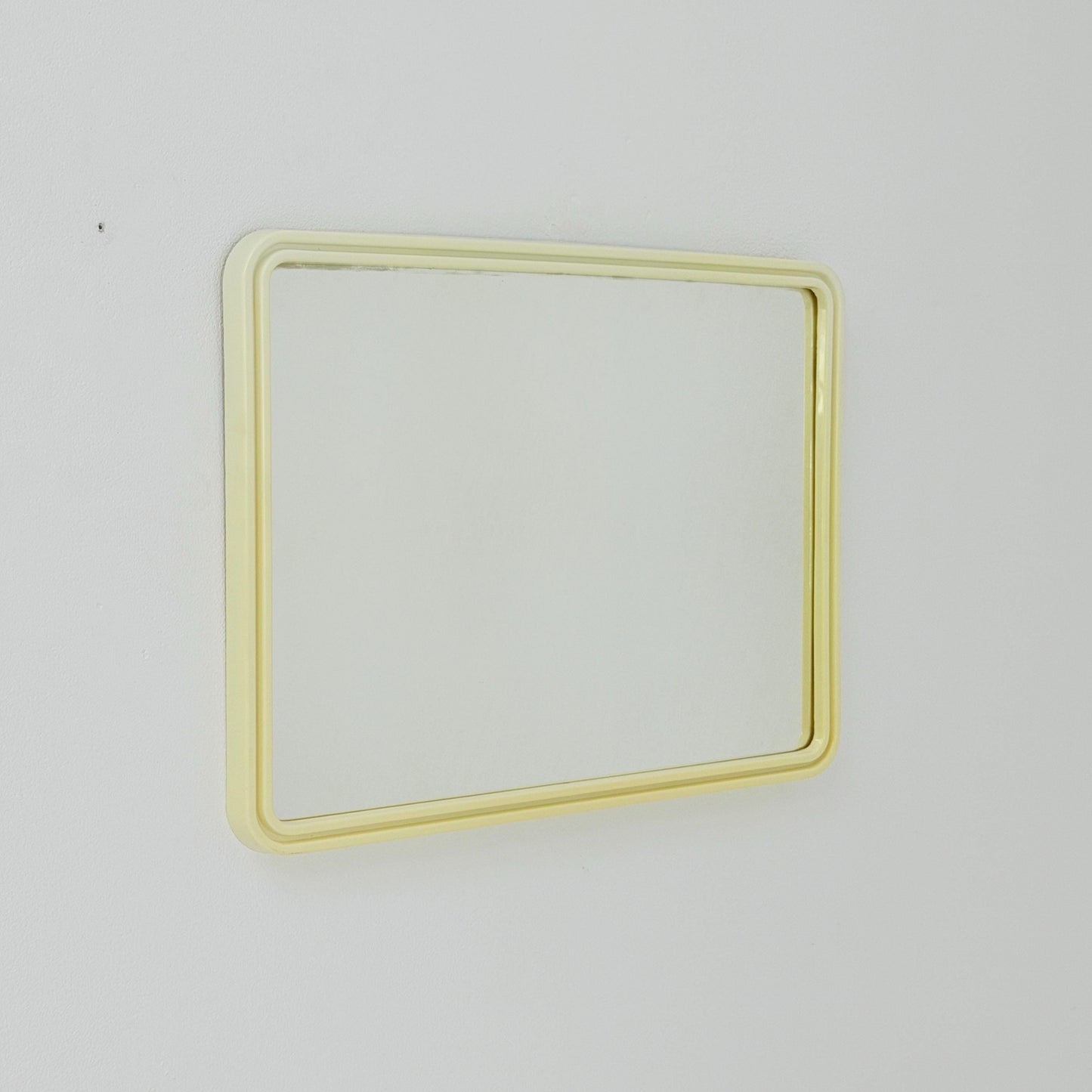Mid century large Space age beige /white plastic wall mirror 1970s Germany
