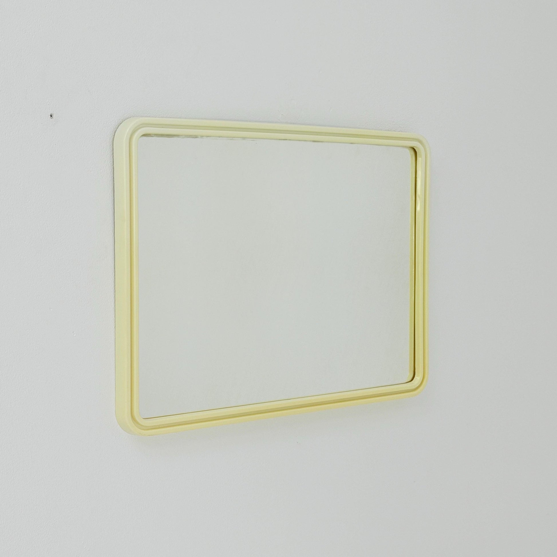 Mid century large Space age beige /white plastic wall mirror 1970s Germany