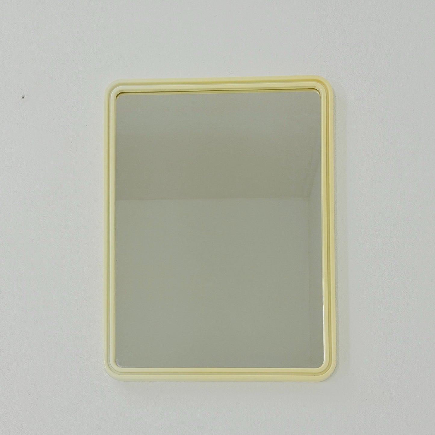 Mid century large Space age beige /white plastic wall mirror 1970s Germany