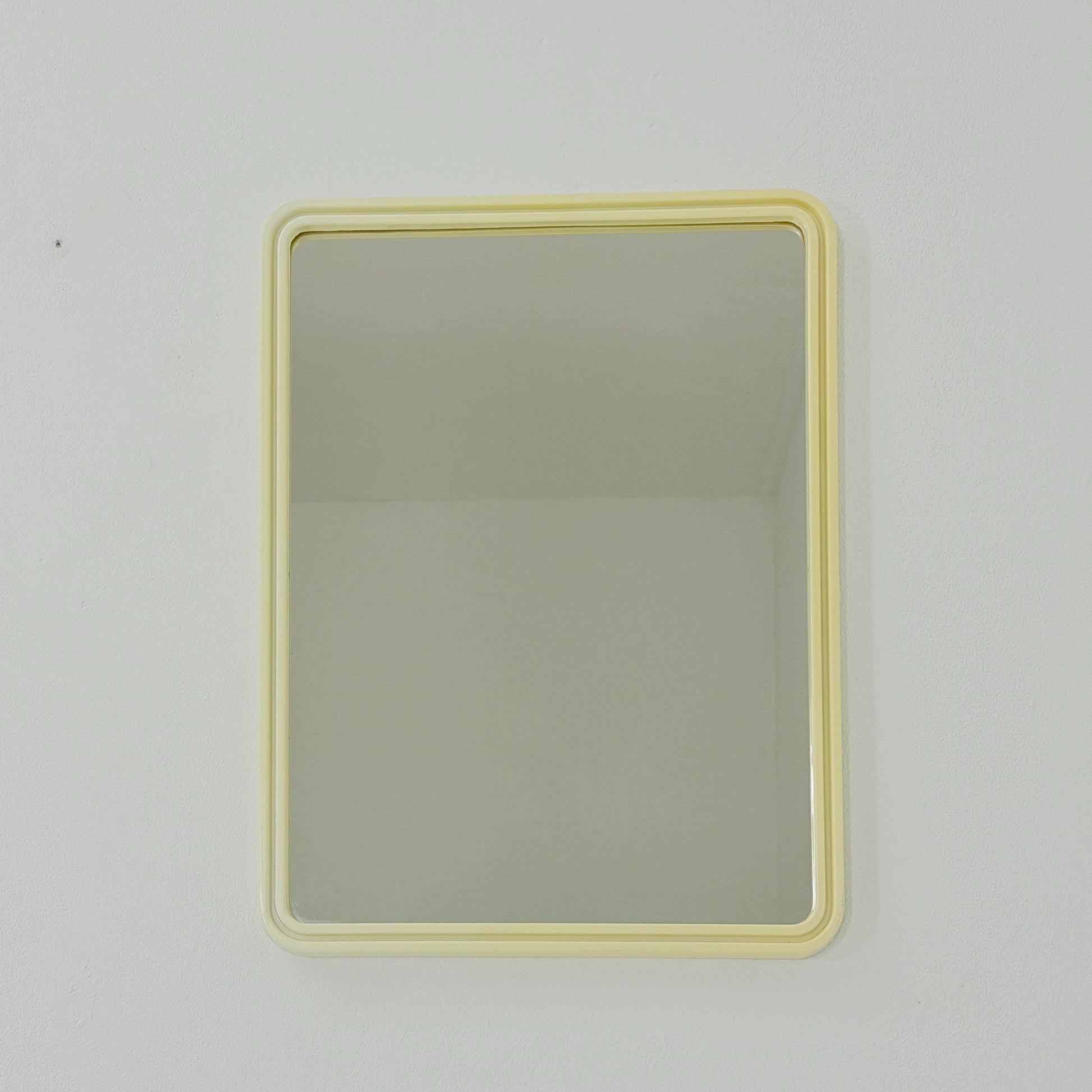 Mid century large Space age beige /white plastic wall mirror 1970s Germany