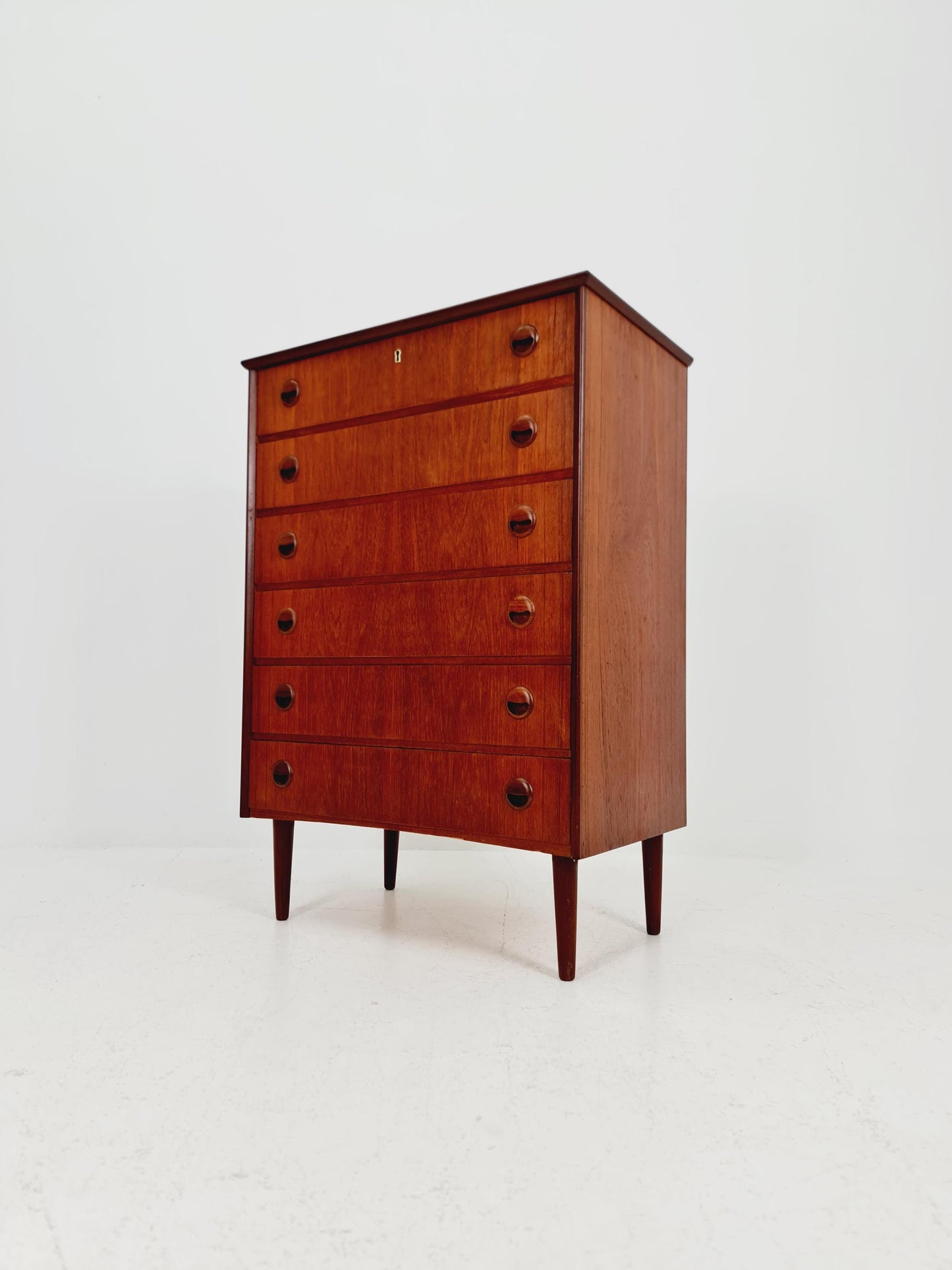 Midcentury danish design chest of drawers tallboy 1960s
