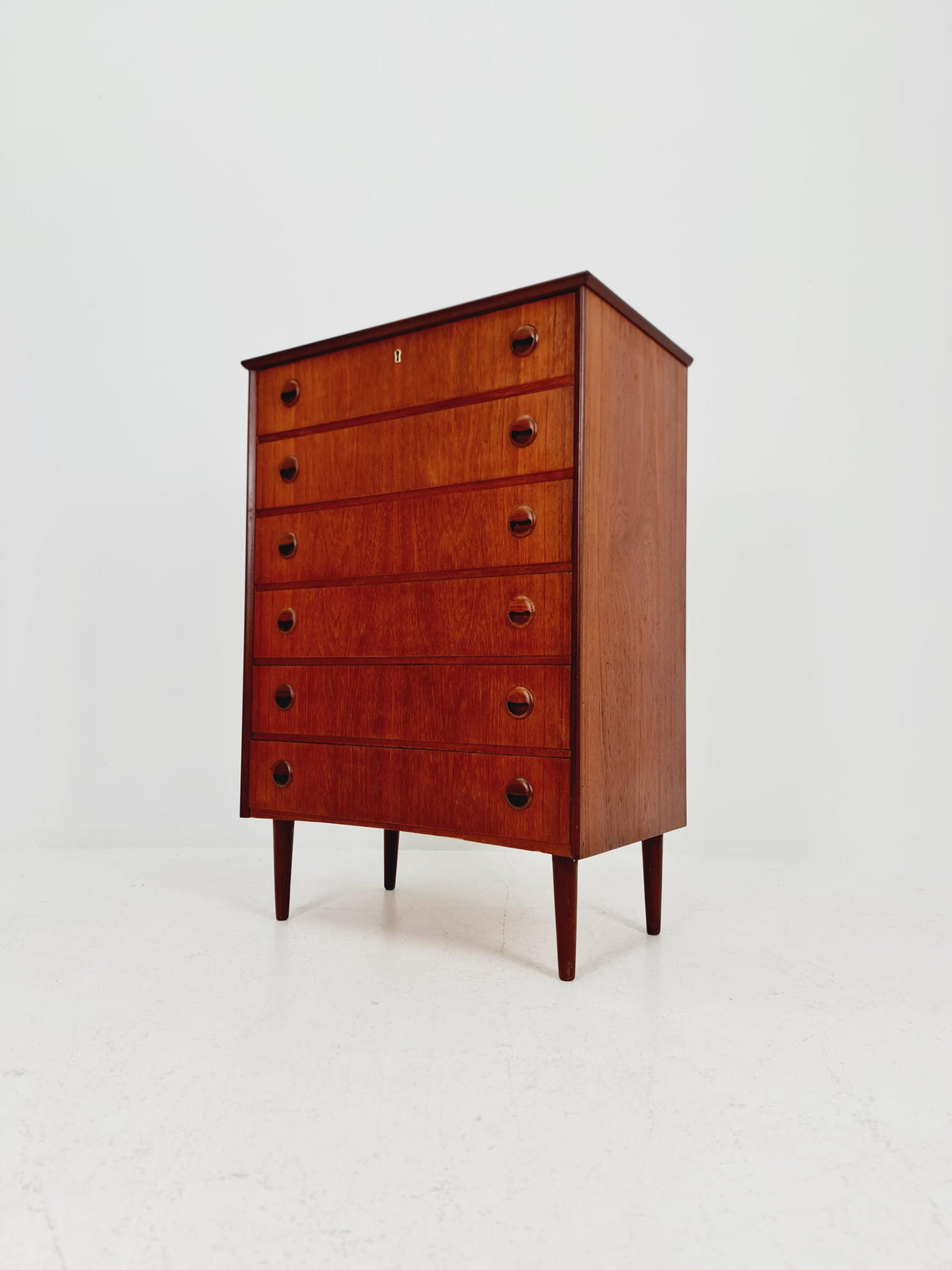 Midcentury danish design chest of drawers tallboy 1960s