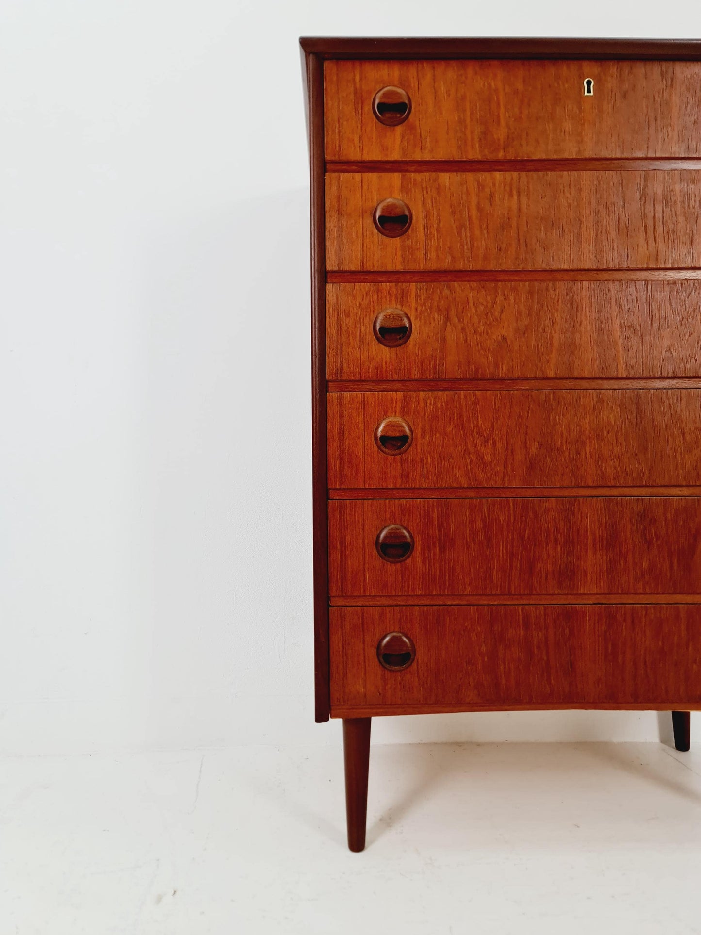 Midcentury danish design chest of drawers tallboy 1960s