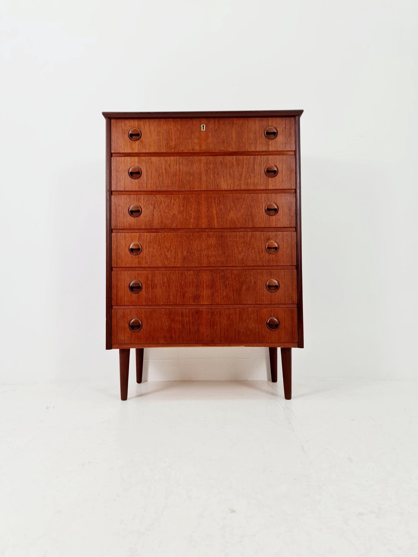 Midcentury danish design chest of drawers tallboy 1960s