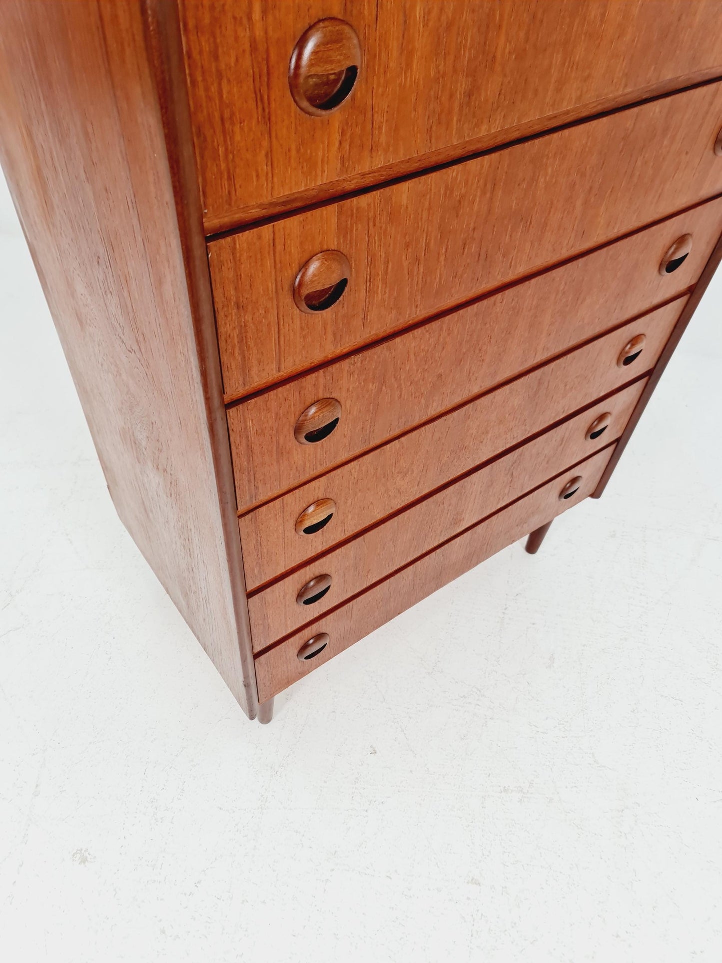 Midcentury danish design chest of drawers tallboy 1960s