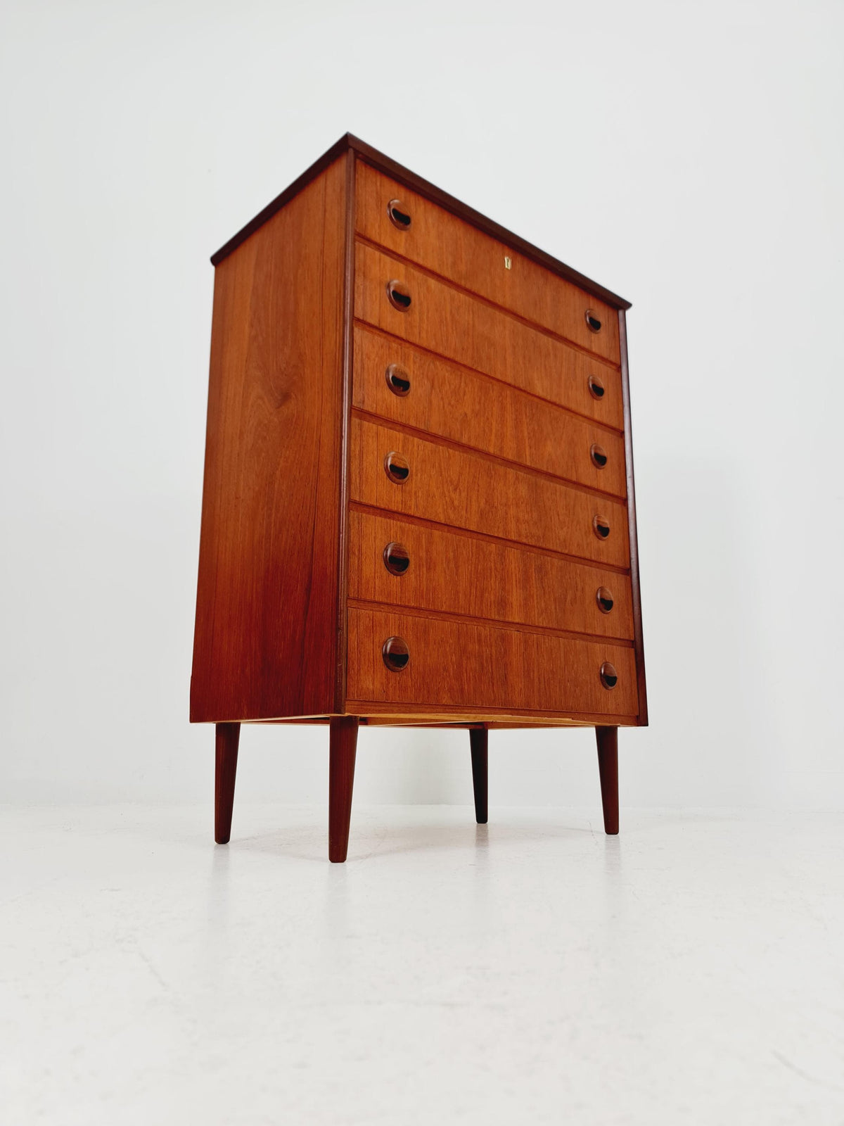 Midcentury danish design chest of drawers tallboy 1960s