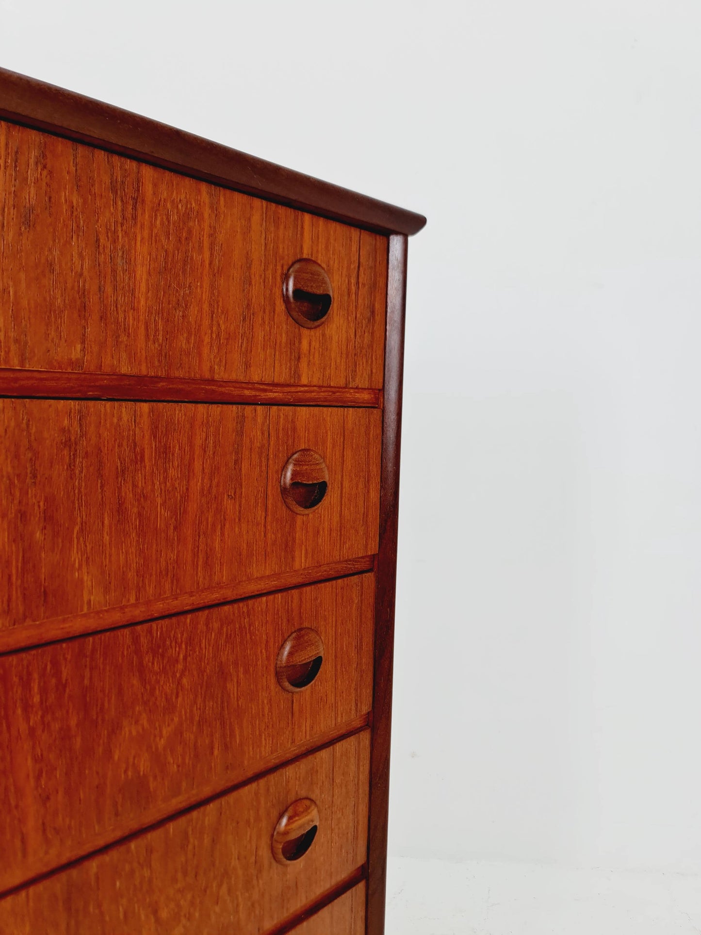 Midcentury danish design chest of drawers tallboy 1960s
