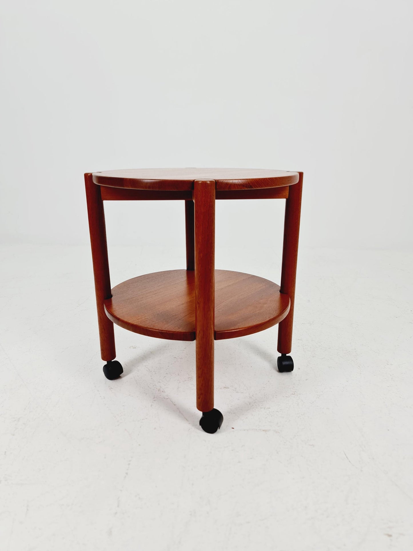 Vintage danish mid century trolley bar cart in solid teak By Saling Stolfabrik Möbler, 1960s