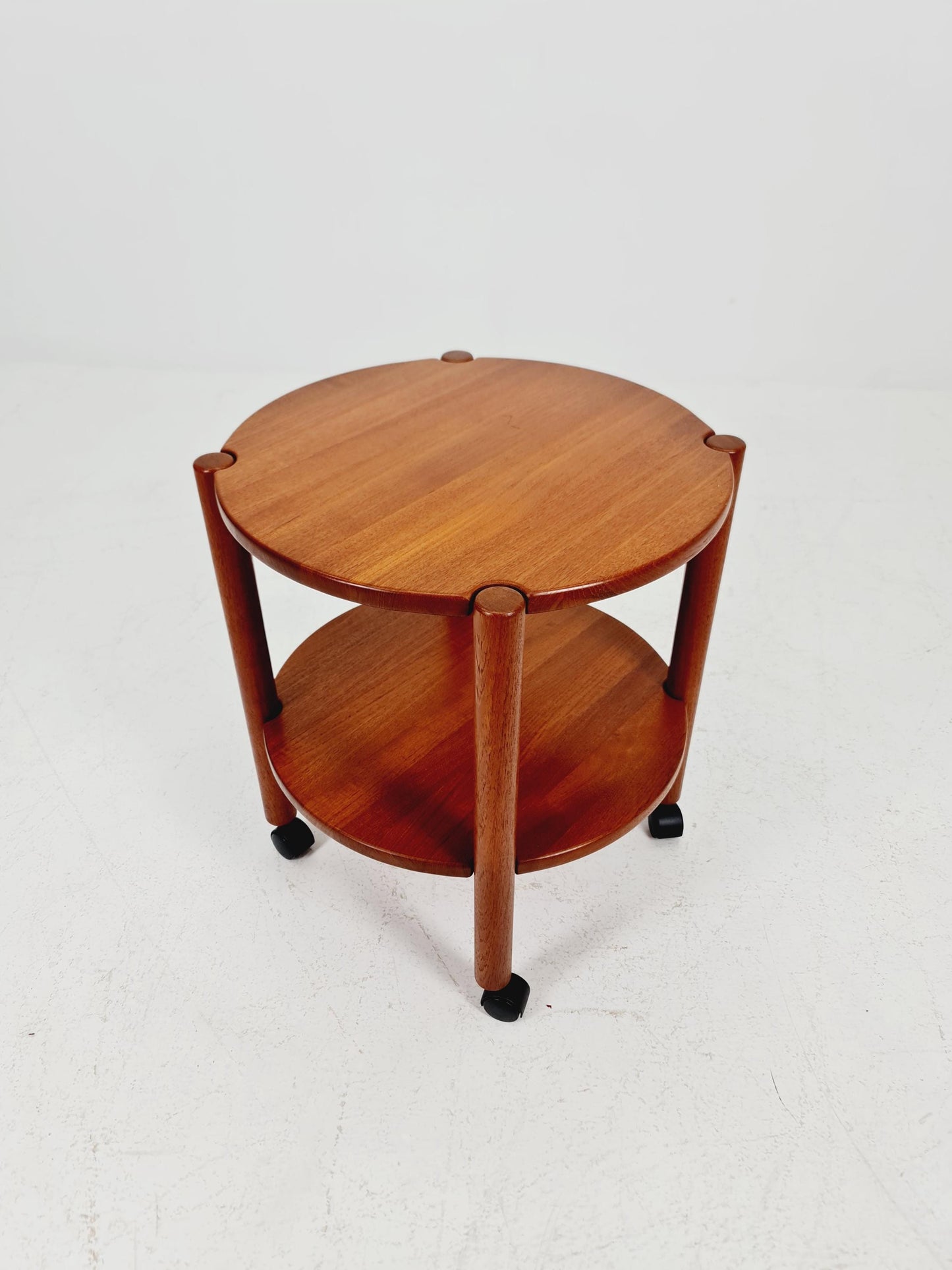 Vintage danish mid century trolley bar cart in solid teak By Saling Stolfabrik Möbler, 1960s