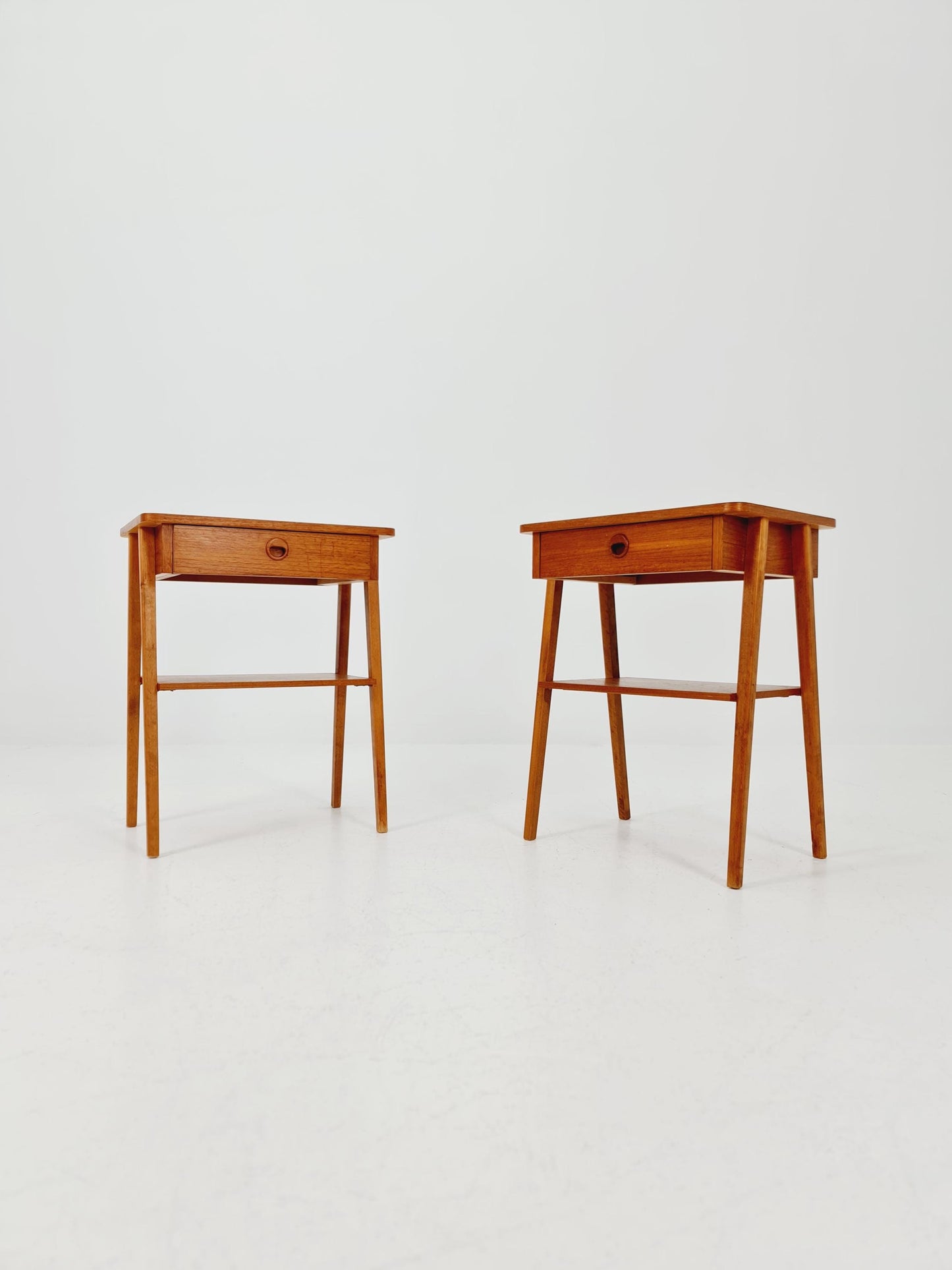 Mid century Danish teak side tables/ Bedside tables/ Nightstands, Denmark, 1960s, set of 2