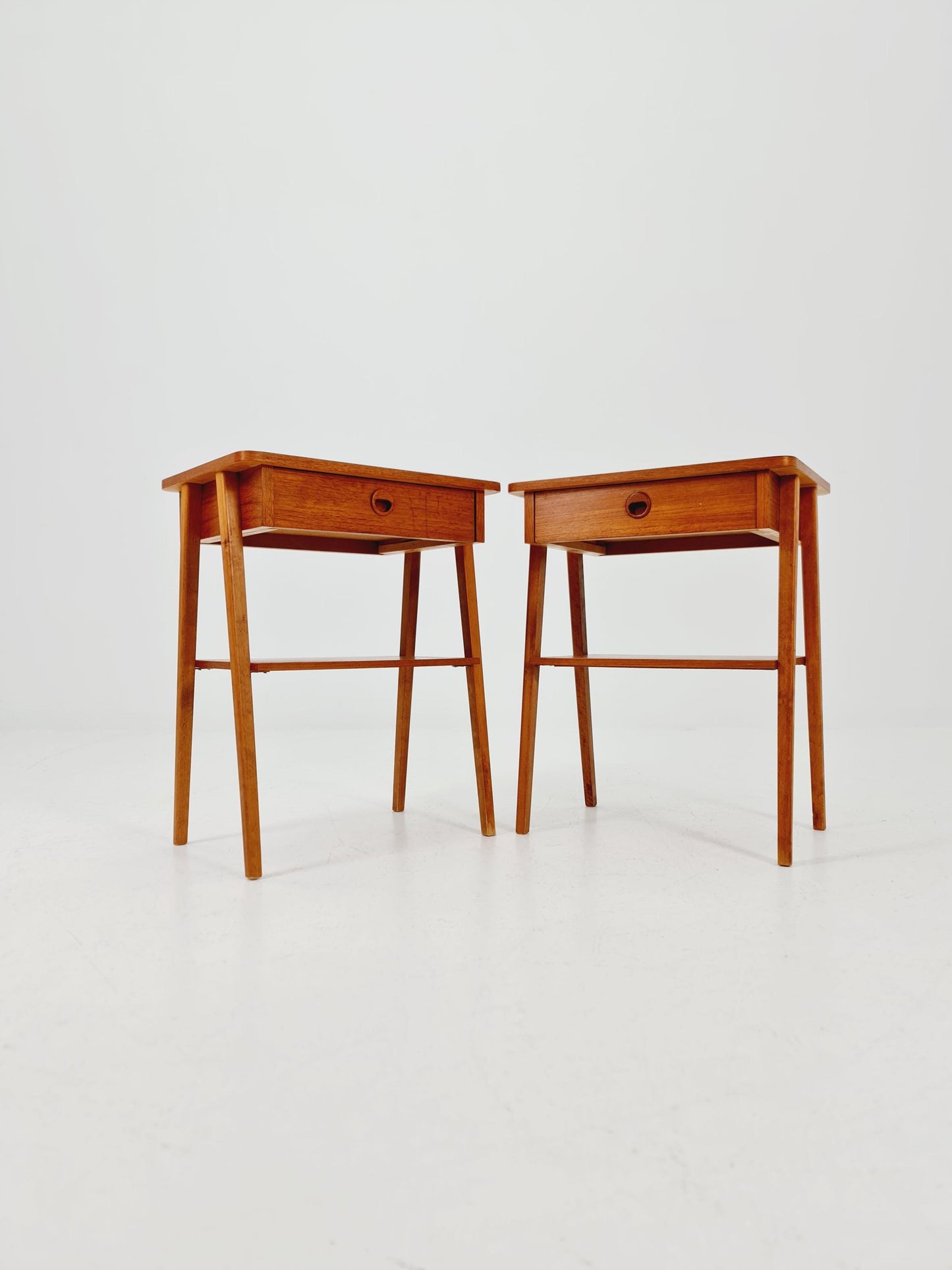 Mid century Danish teak side tables/ Bedside tables/ Nightstands, Denmark, 1960s, set of 2