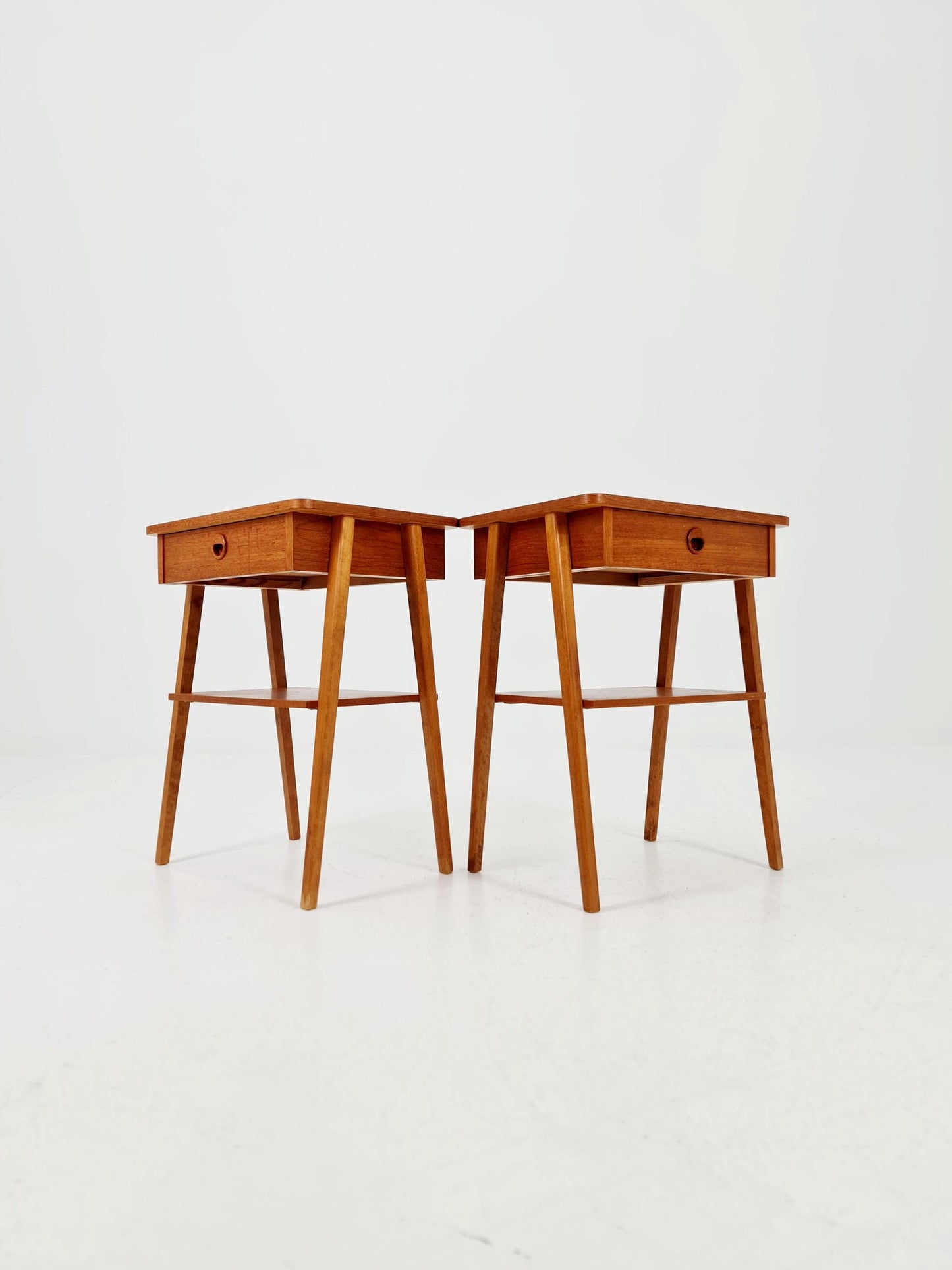 Mid century Danish teak side tables/ Bedside tables/ Nightstands, Denmark, 1960s, set of 2