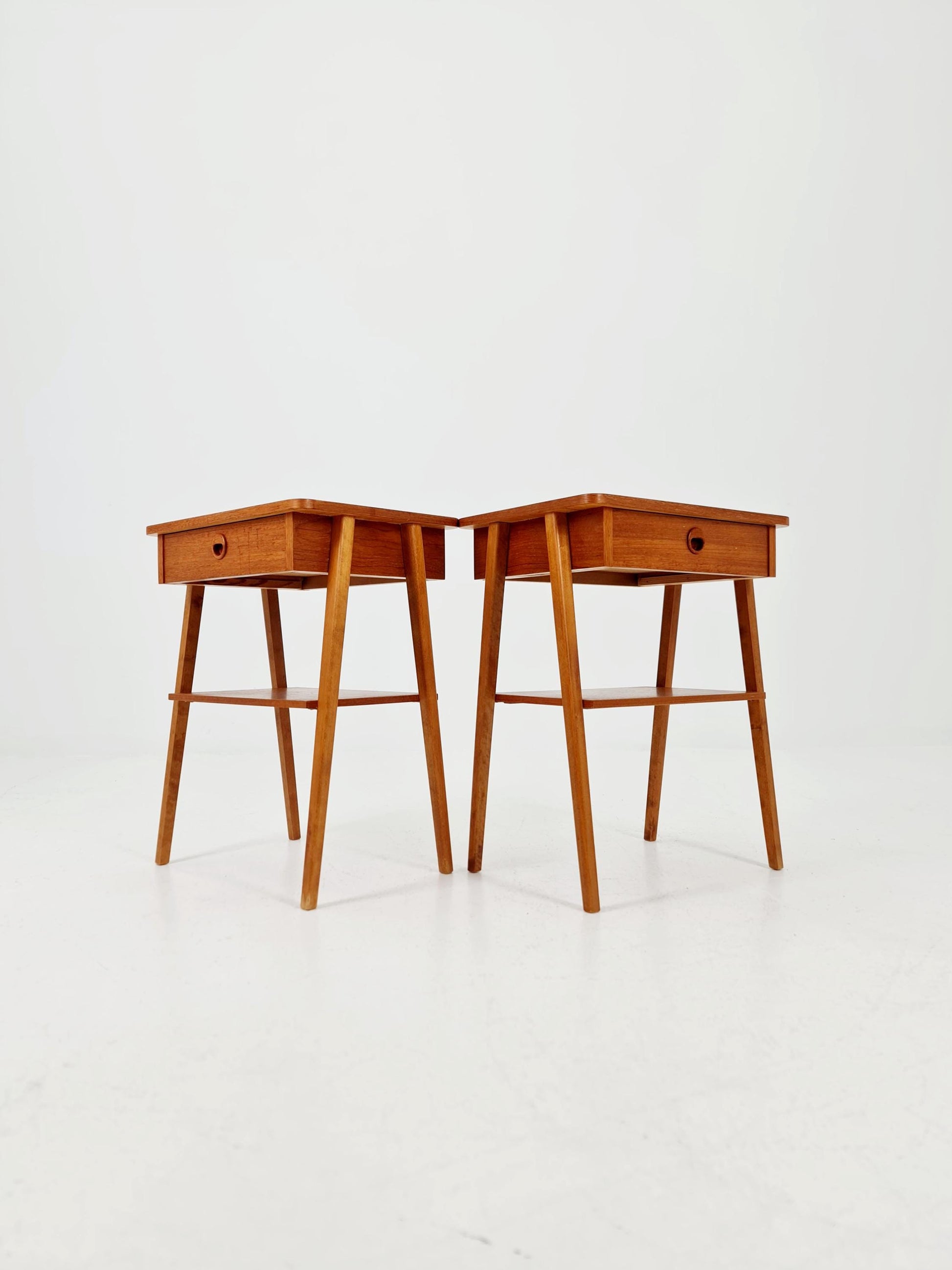 Mid century Danish teak side tables/ Bedside tables/ Nightstands, Denmark, 1960s, set of 2
