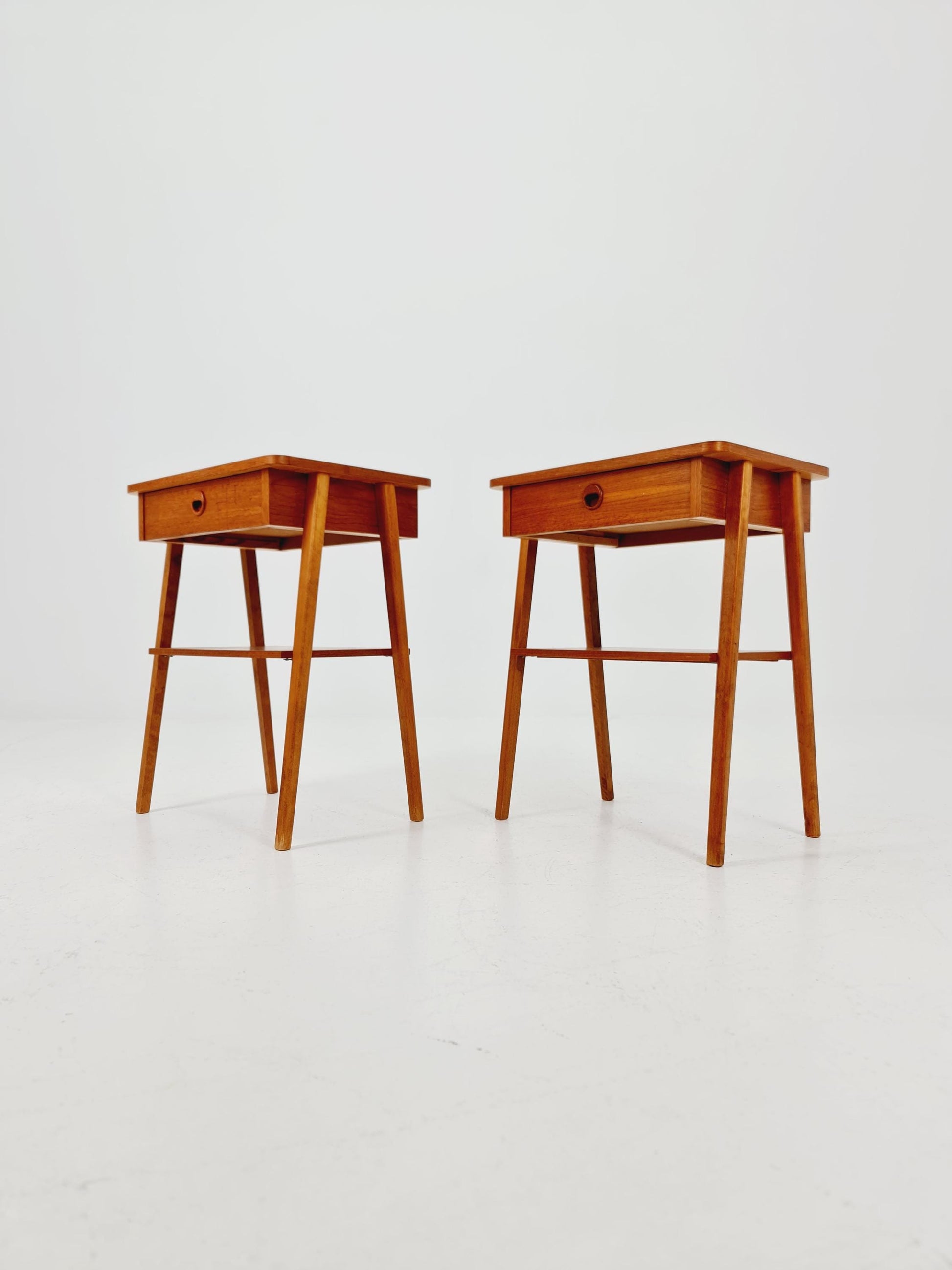 Mid century Danish teak side tables/ Bedside tables/ Nightstands, Denmark, 1960s, set of 2