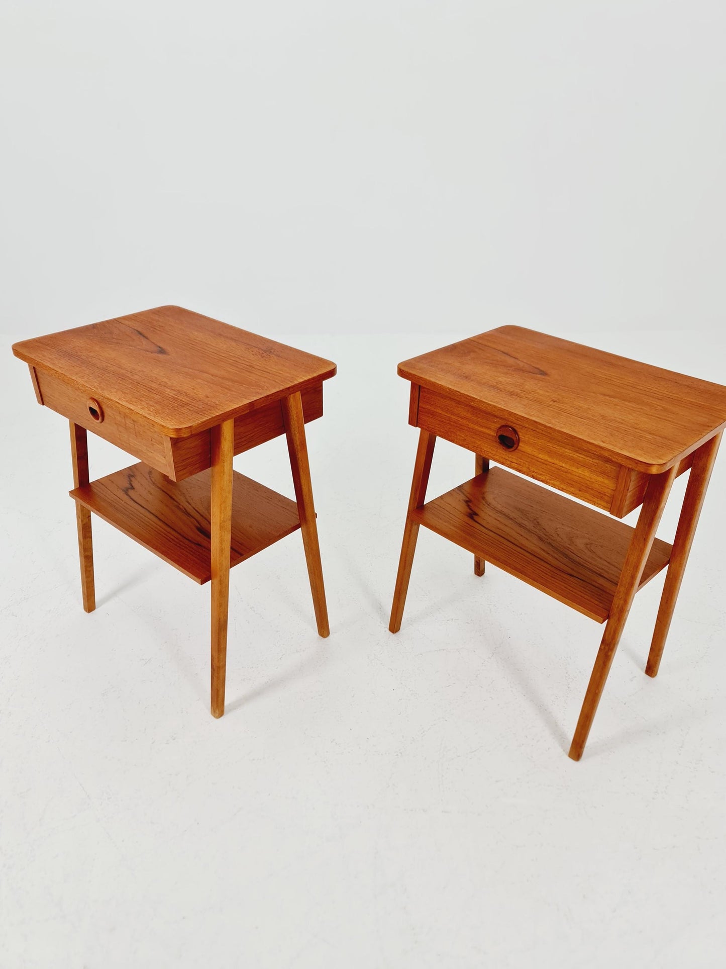 Mid century Danish teak side tables/ Bedside tables/ Nightstands, Denmark, 1960s, set of 2
