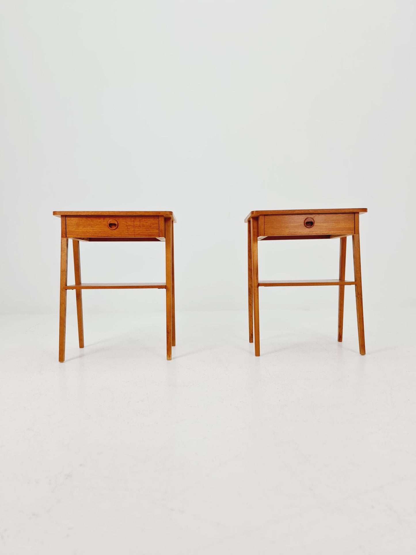 Mid century Danish teak side tables/ Bedside tables/ Nightstands, Denmark, 1960s, set of 2