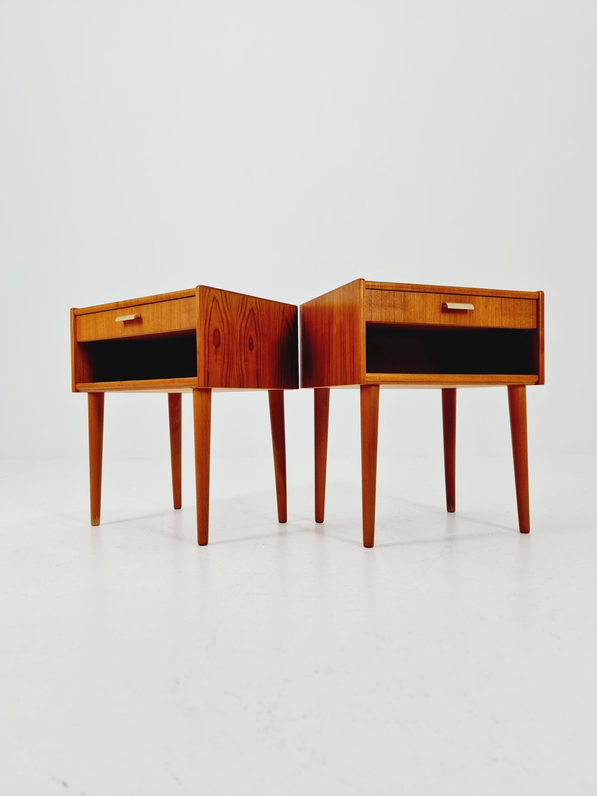 Mid century Danish teak side tables/ Bedside tables/ Nightstands, Denmark, 1960s, set of 2