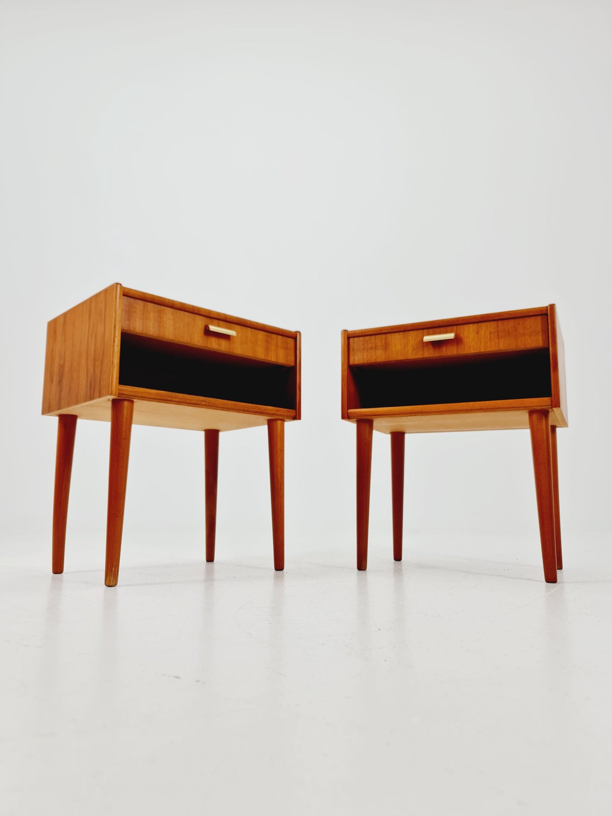 Mid century Danish teak side tables/ Bedside tables/ Nightstands, Denmark, 1960s, set of 2