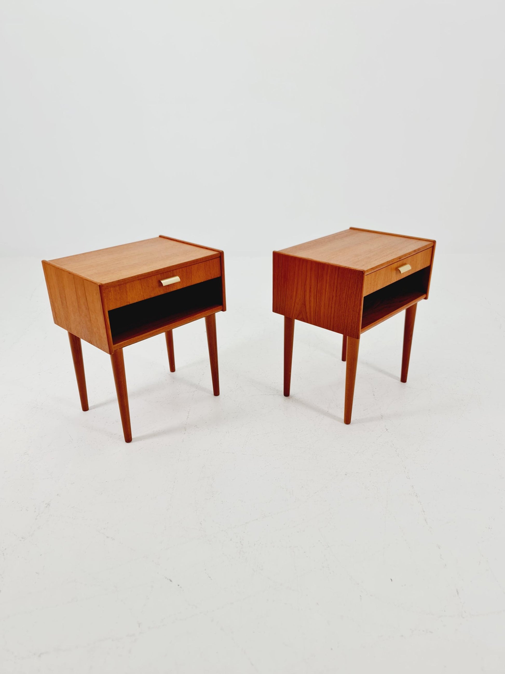 Mid century Danish teak side tables/ Bedside tables/ Nightstands, Denmark, 1960s, set of 2