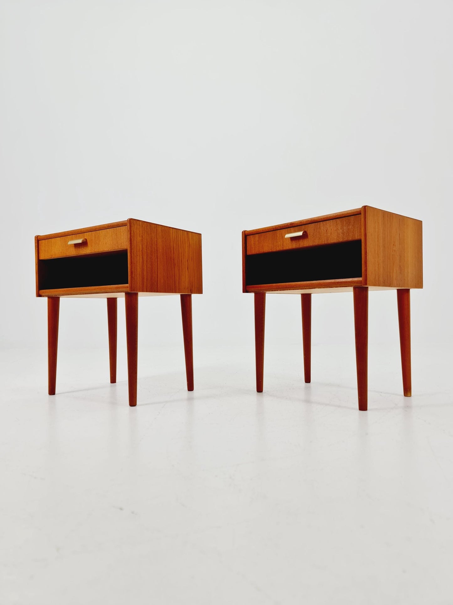 Mid century Danish teak side tables/ Bedside tables/ Nightstands, Denmark, 1960s, set of 2